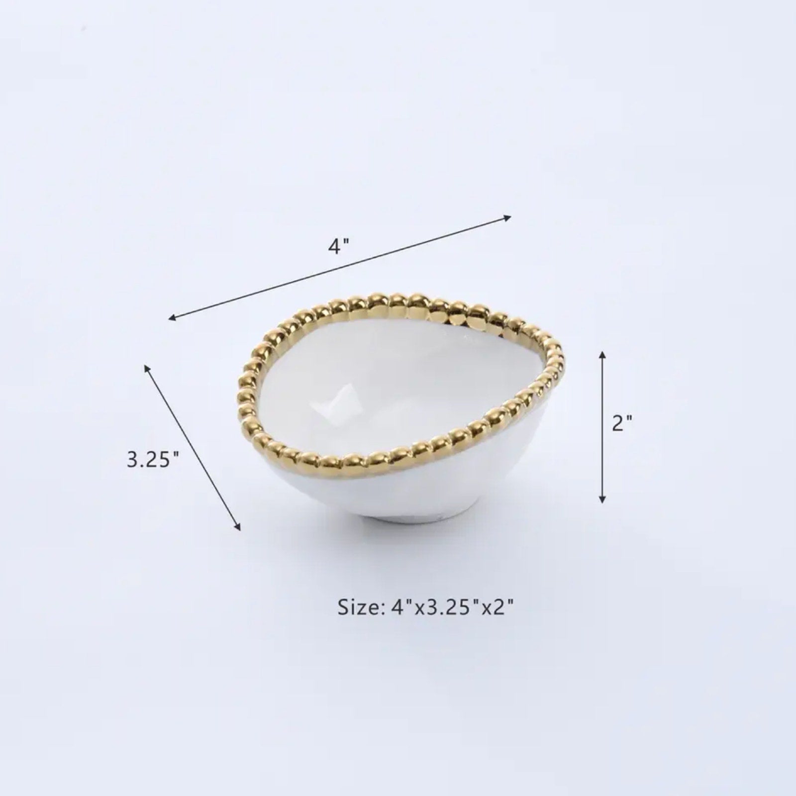 PAMPA BAY Golden Salerno Oval Condiment Bowl Set of 2 Pampa Bay