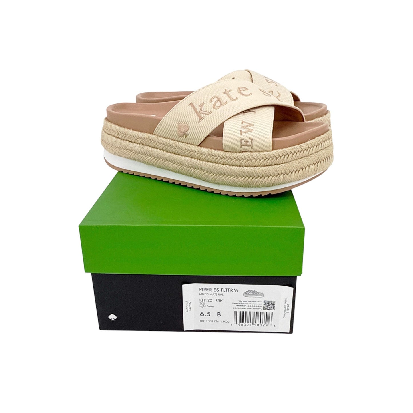 KATE SPADE New York Piper Flatform Espadrilles in Light Fawn 6.5