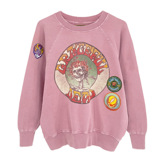 MADEWORN Grateful Dead Shrunken Sweatshirt in Petal M