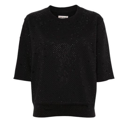 ZADIG & VOLTAIRE Edmond MO Destroy Strass Rhinestone T-Shirt XS/S