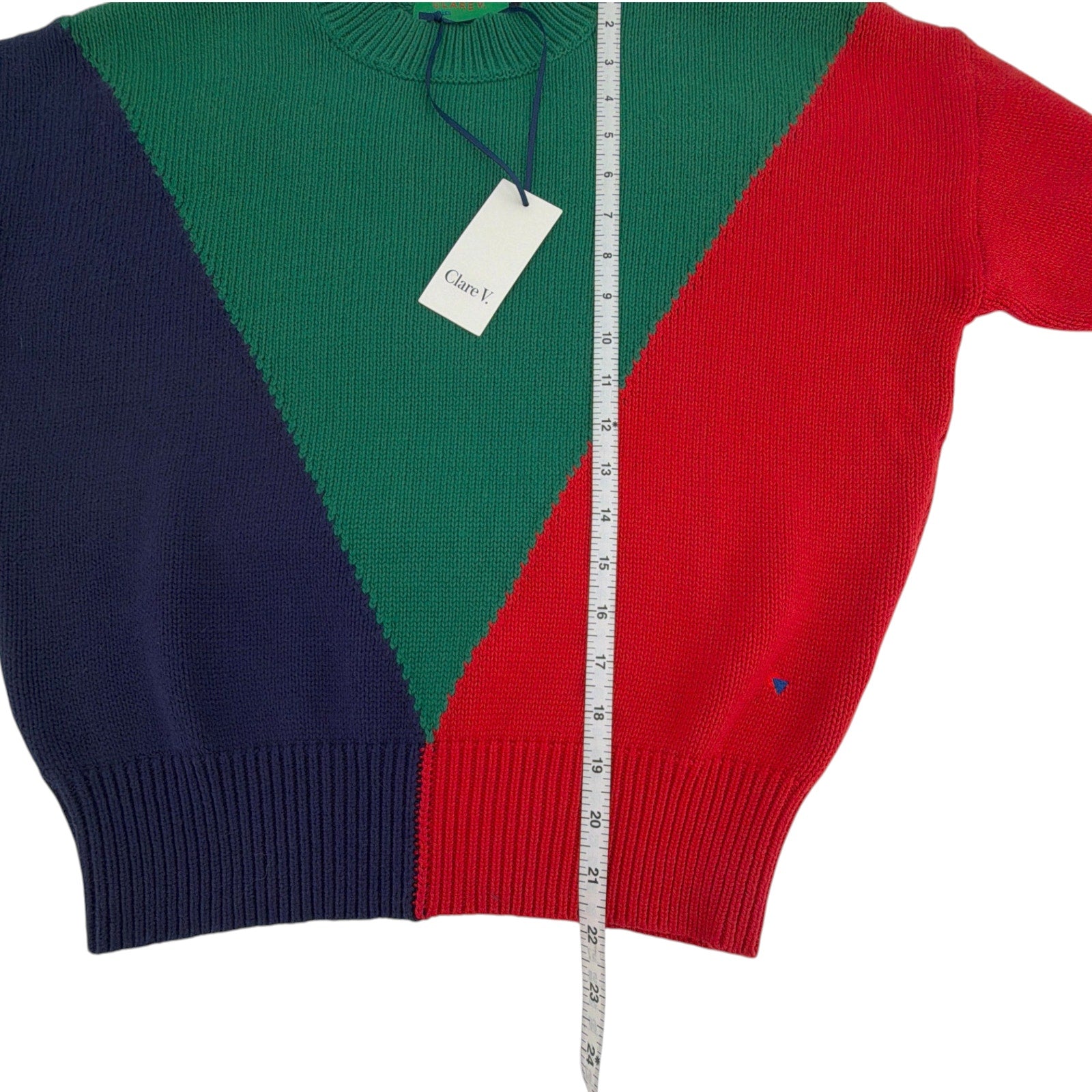 CLARE V. Colorblock Drop Shoulder Sweater XS Clare V.