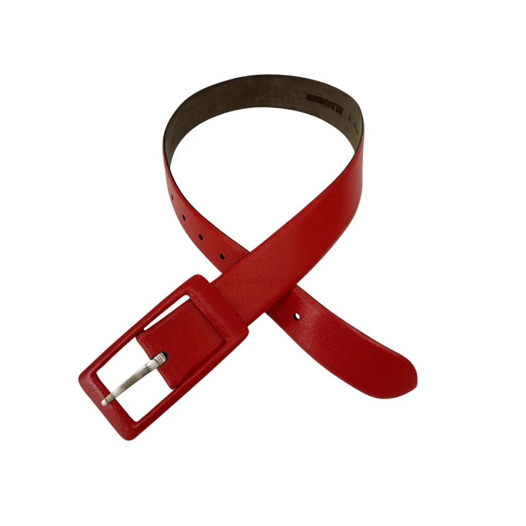 Jil SANDER Leather Belt with Leather Buckle in Red XS - flyKAMP