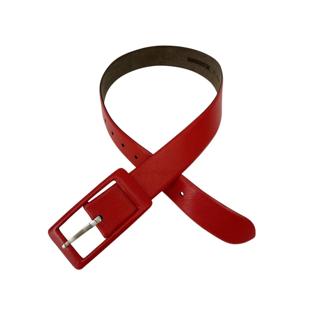 Jil SANDER Leather Belt with Leather Buckle in Red XS - flyKAMP