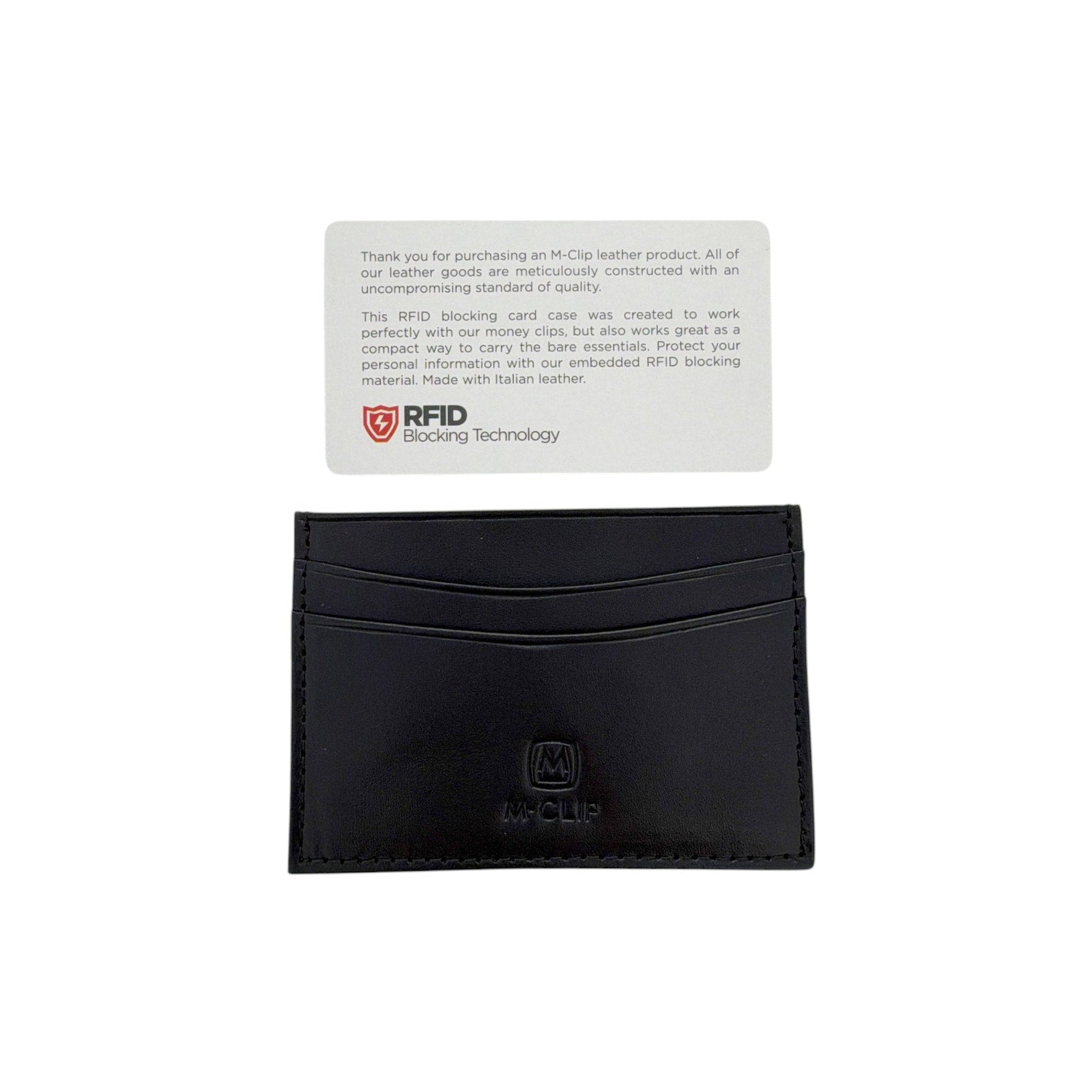 M-CLIP Leather RFID Case Horizontal in Black M-Clip