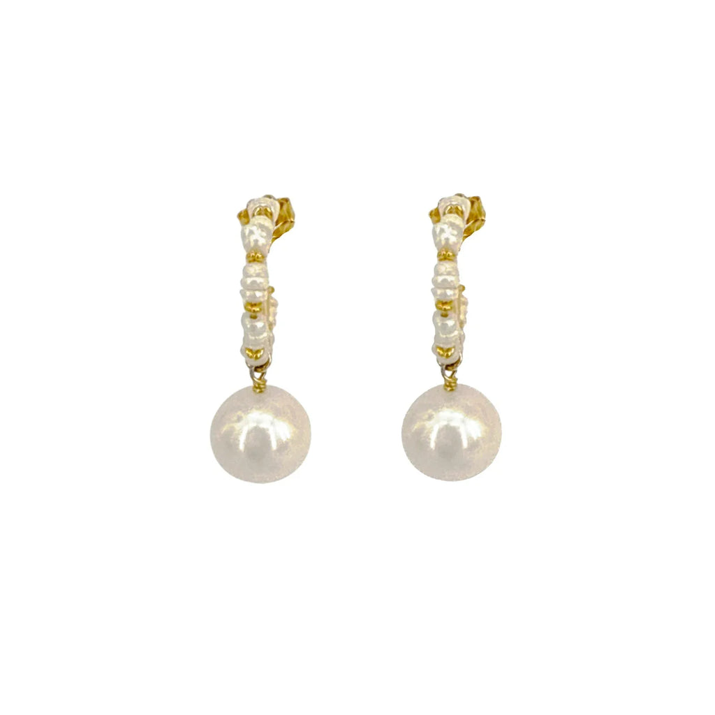 CHAN LUU Maiden Hoop Earrings in White Pearl - flyKAMP