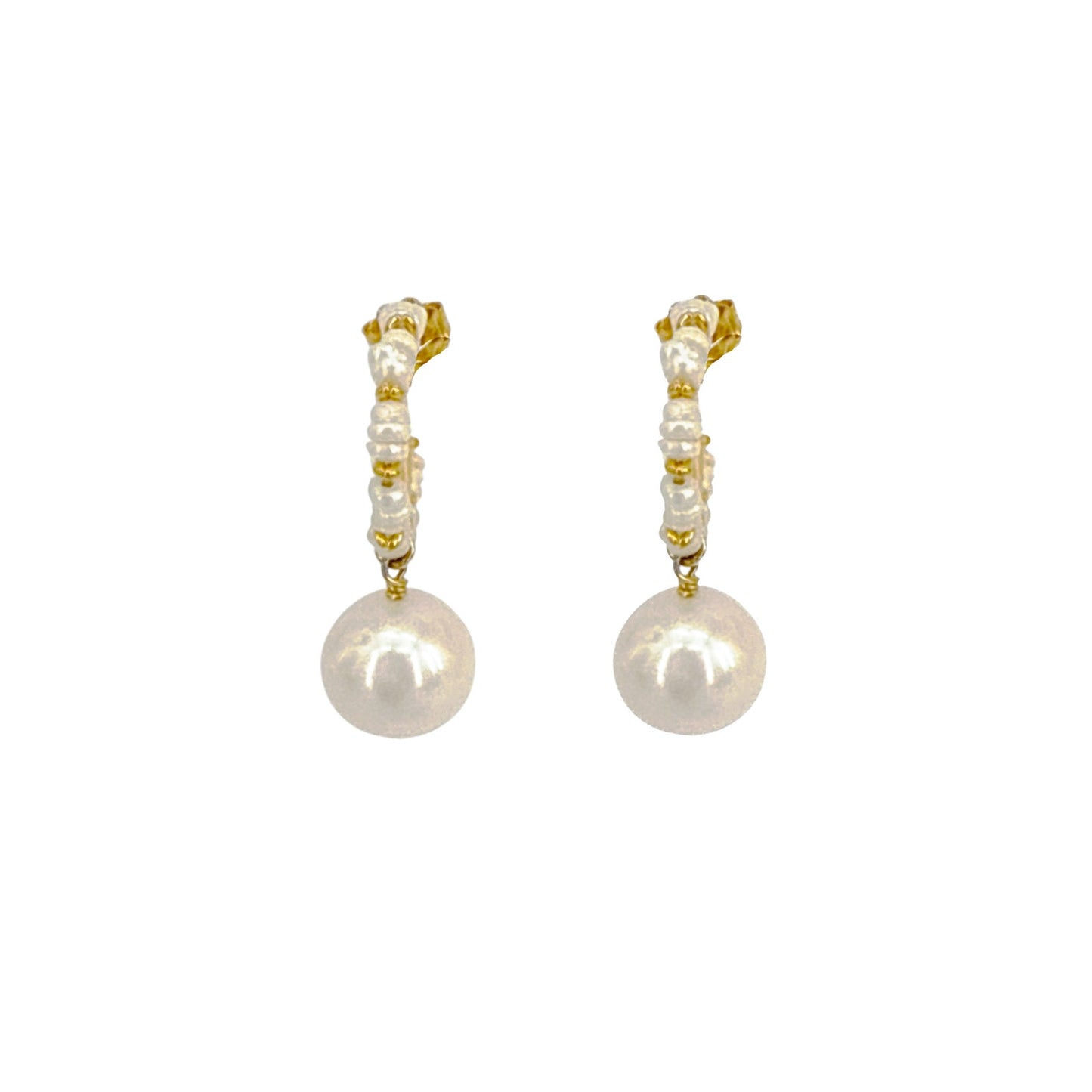 CHAN LUU Maiden Hoop Earrings in White Pearl