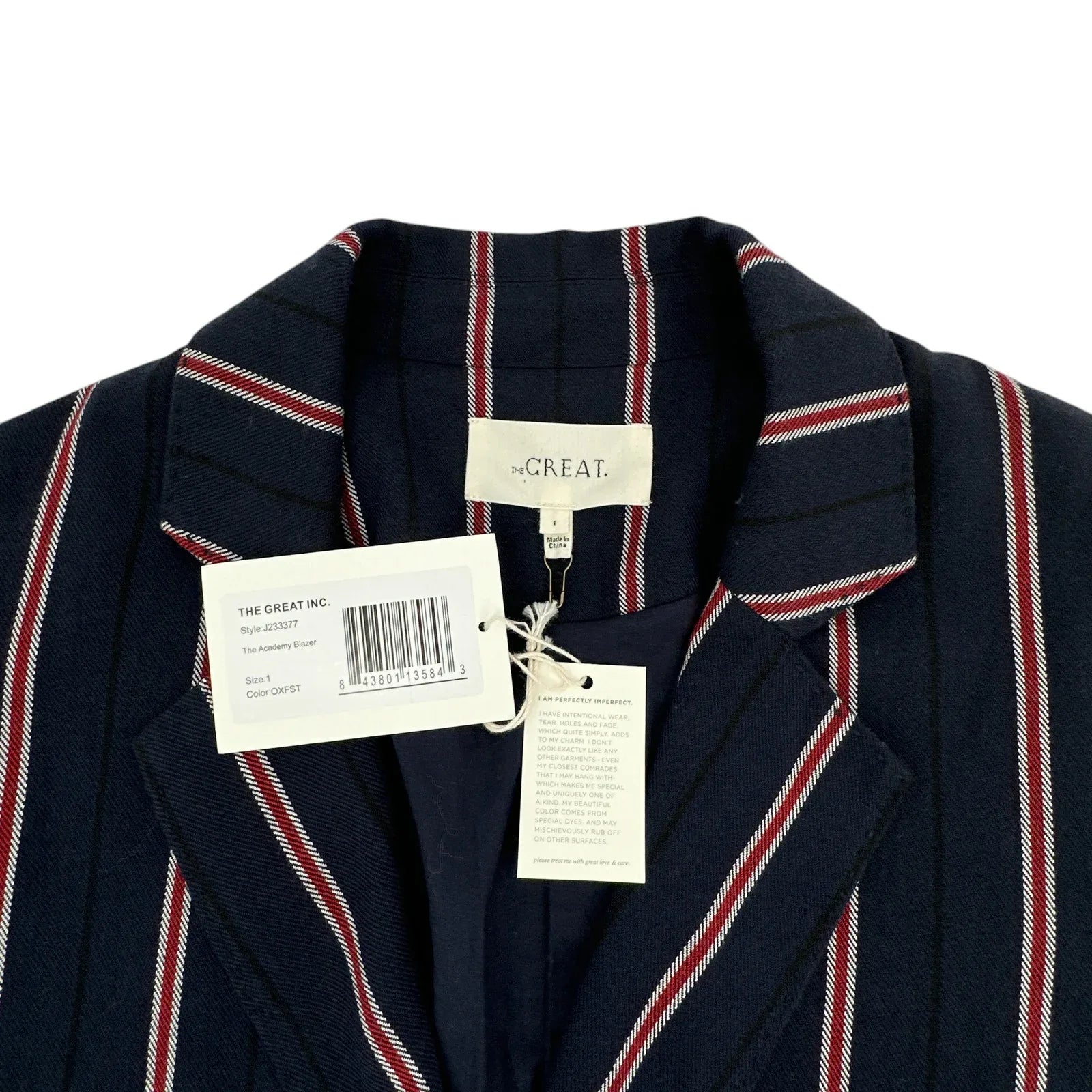The GREAT. The Academy Blazer in Oxford Stripe 1|S - flyKAMP