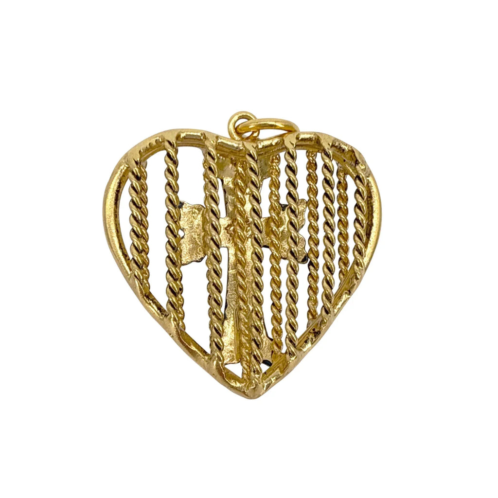 VIRGINS SAINTS & ANGELS VSA Caged Heart Cross Charm - flyKAMP
