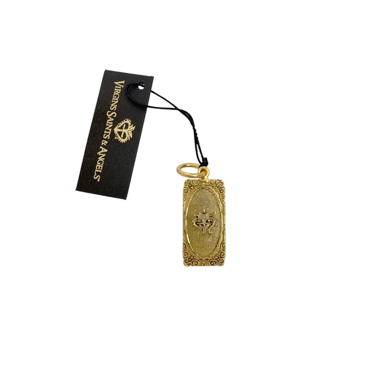 VIRGINS SAINTS & ANGELS VSA Retablo Rectangular Framed Charm in Gold Virgins Saints & Angels