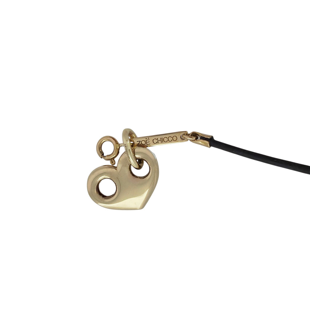 ZOE CHICCO 14k Gold Large Mariner Heart Leather Cord Necklace Zoe Chicco