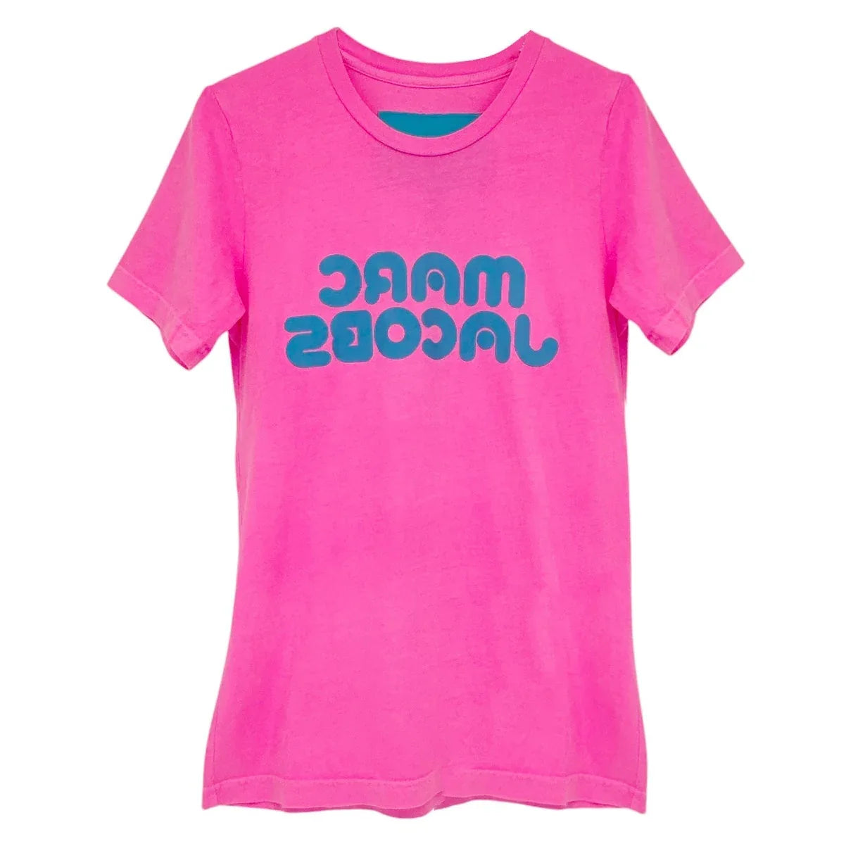 MARC JACOBS Fluorescent Logo Print Tee in Bright Pink S - flyKAMP