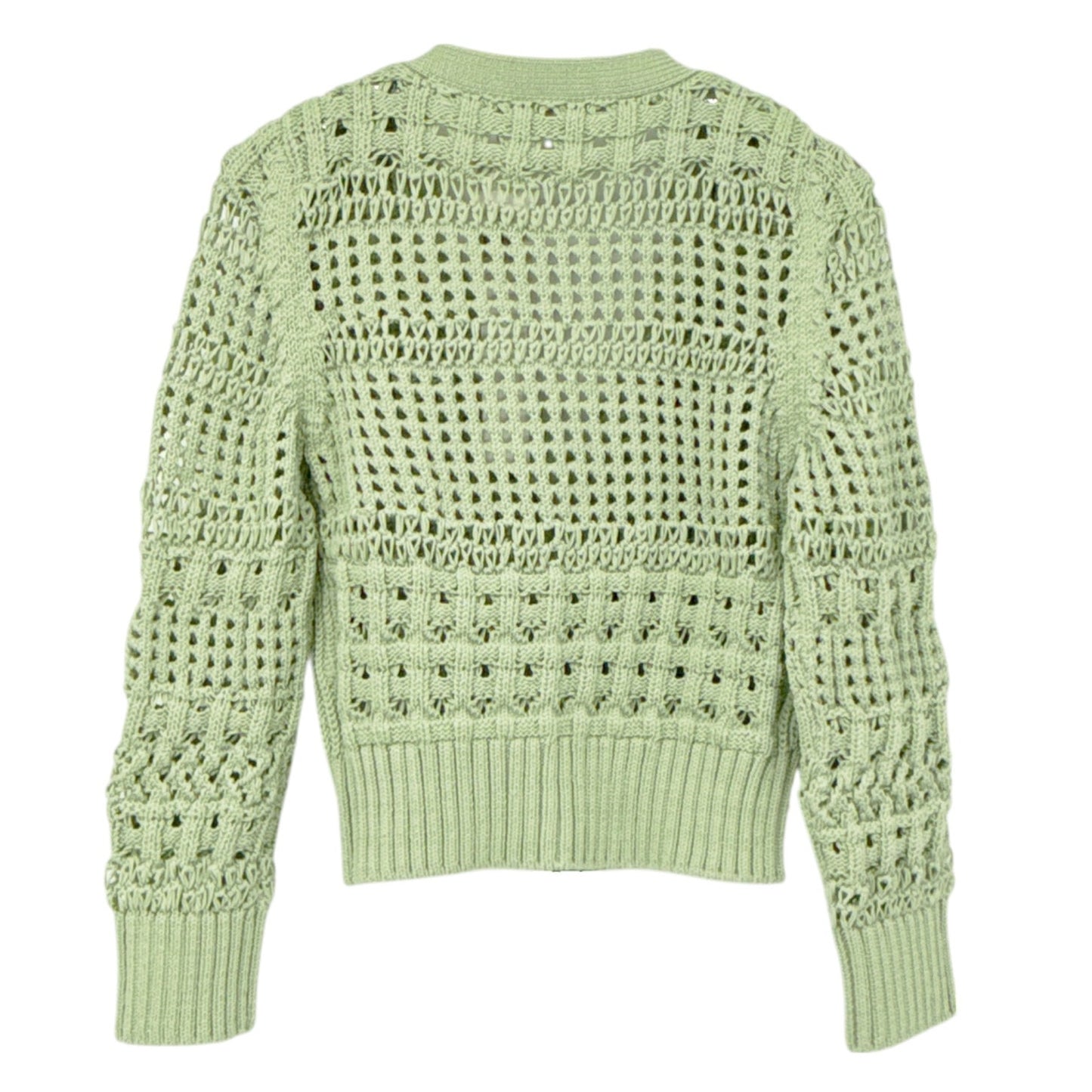 JONATHAN SIMKHAI Ambrose Crochet Cardigan in Sage S