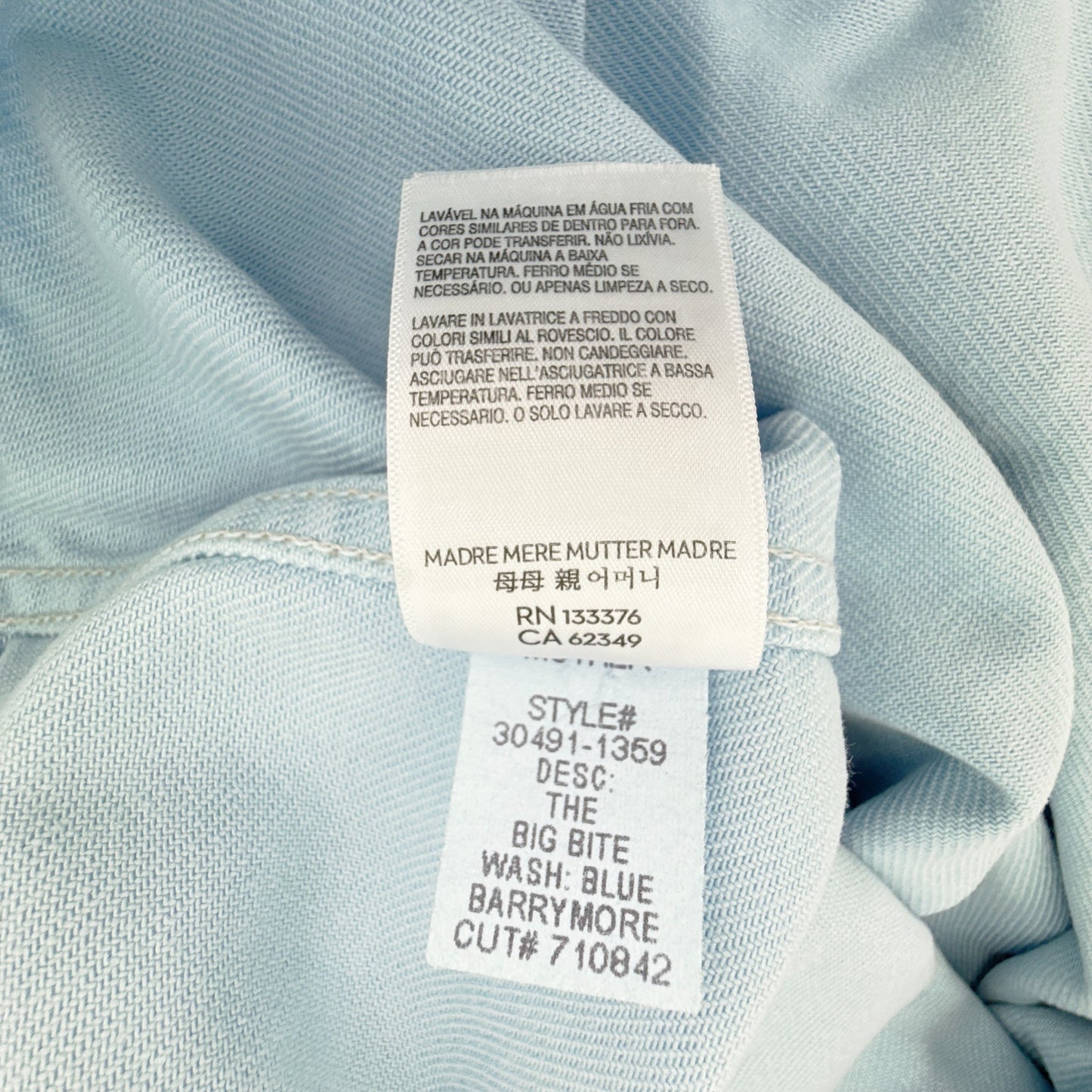 MOTHER Denim SNACKS! The Big Bite Jacket in Blue Barrymore XS