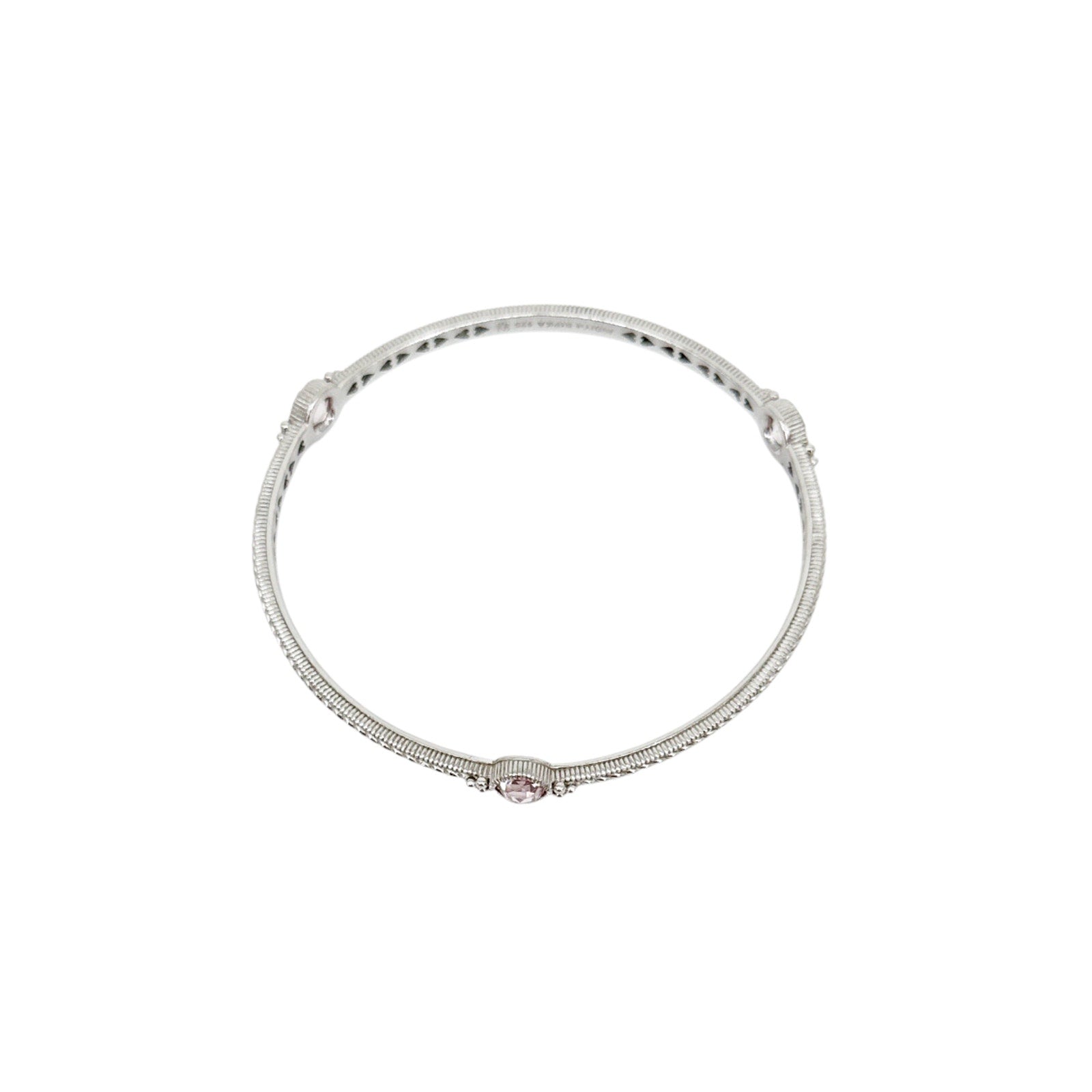 JUDITH RIPKA Sterling Silver Crystal Station Bracelet with Pink Cubic Zirconia Judith Ripka