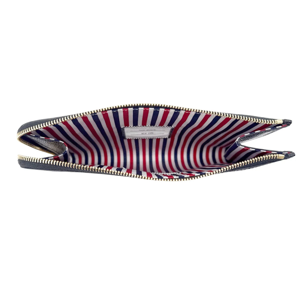THOM BROWNE Mini Pebble Grain Gusset Folio - flyKAMP