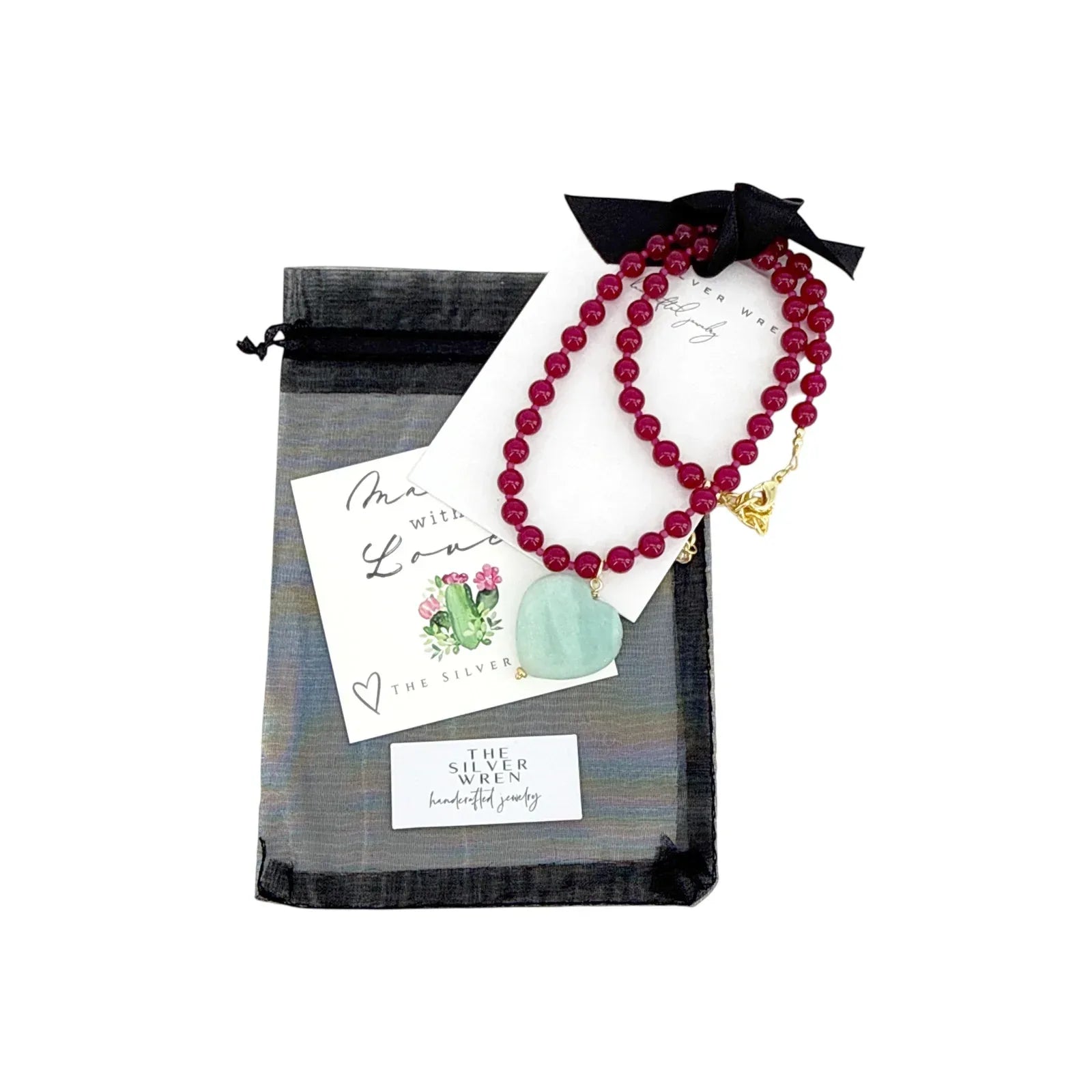 THE SILVER WREN Rylen Beaded Necklace in Pink and Amazonite - flyKAMP