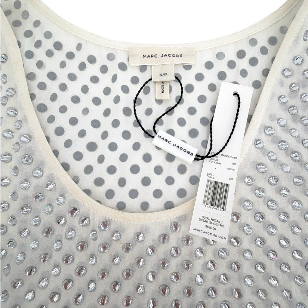 MARC JACOBS Rhinestone Embellished Tank Top S Marc Jacobs