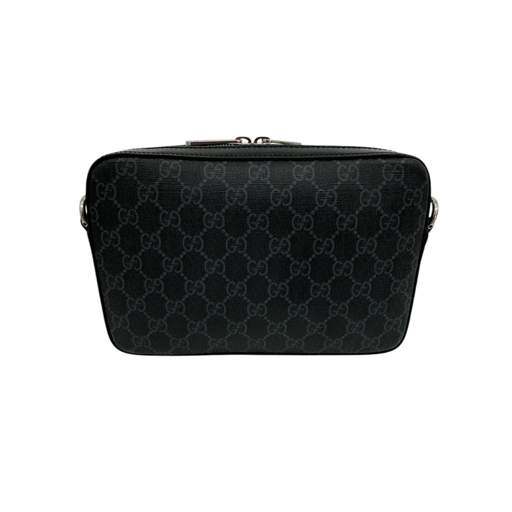 GUCCI GG Supreme Monogram Interlocking G Wrist & Shoulder Bag in Black Gucci