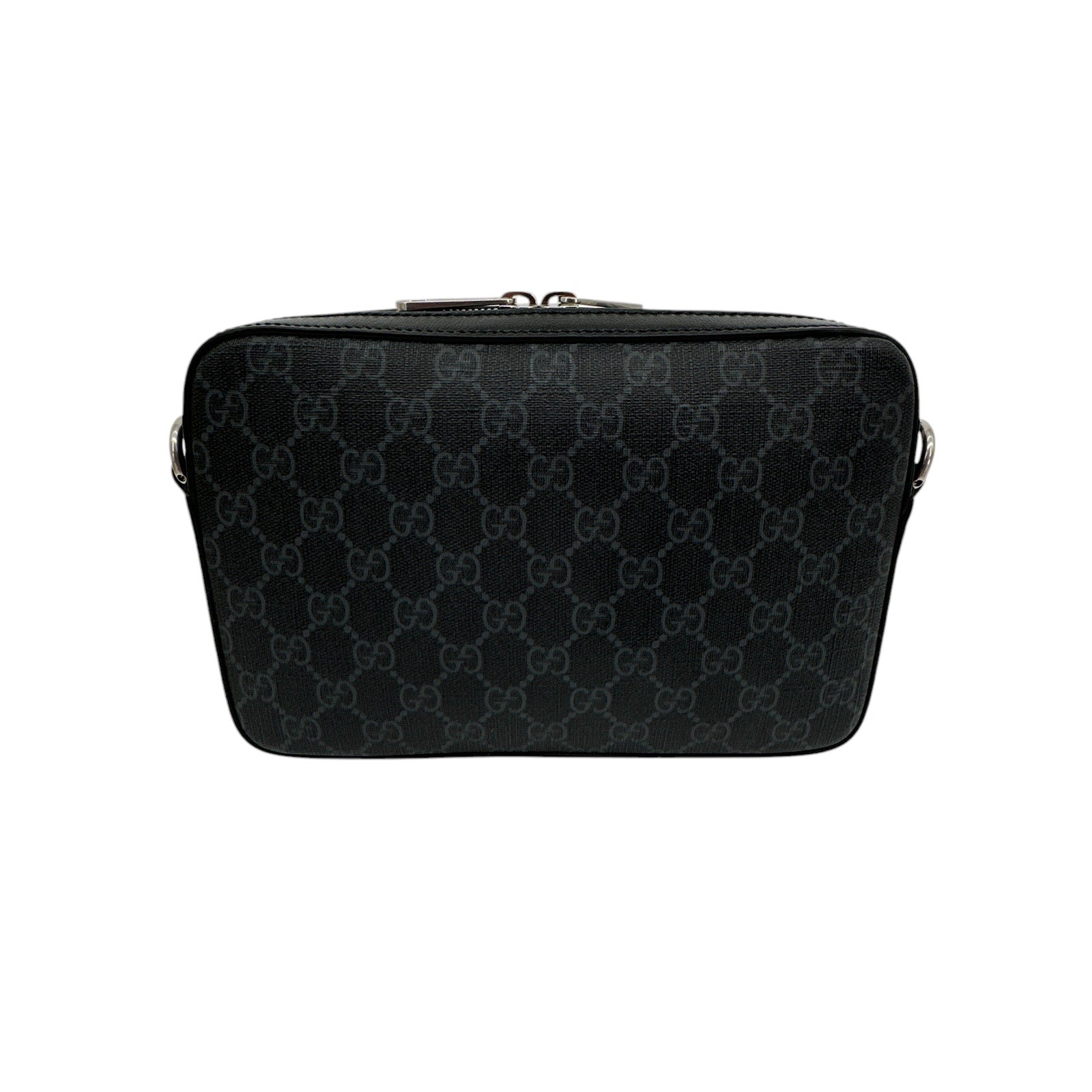 GUCCI GG Supreme Monogram Interlocking G Wrist & Shoulder Bag in Black Gucci