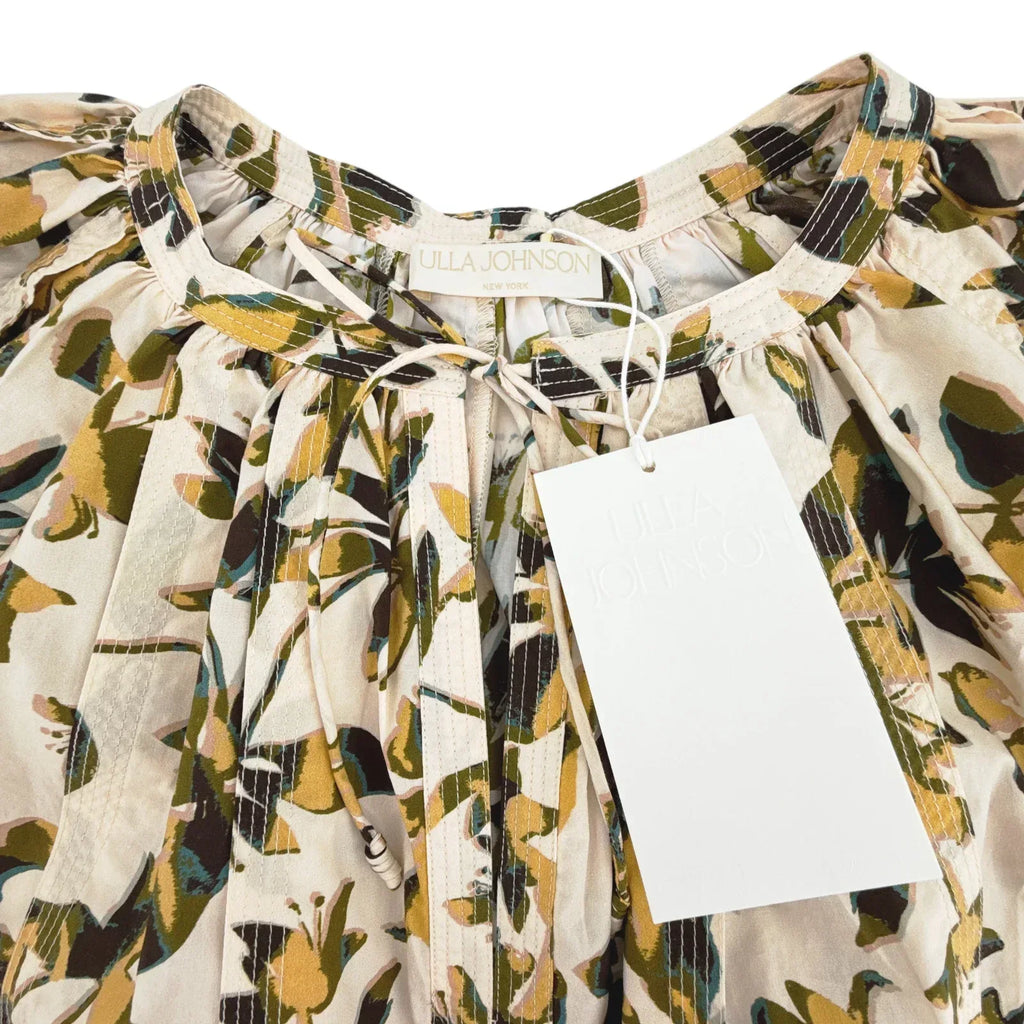 ULLA JOHNSON Loli Short Sleeve Blouse in Lucent 2|S - flyKAMP