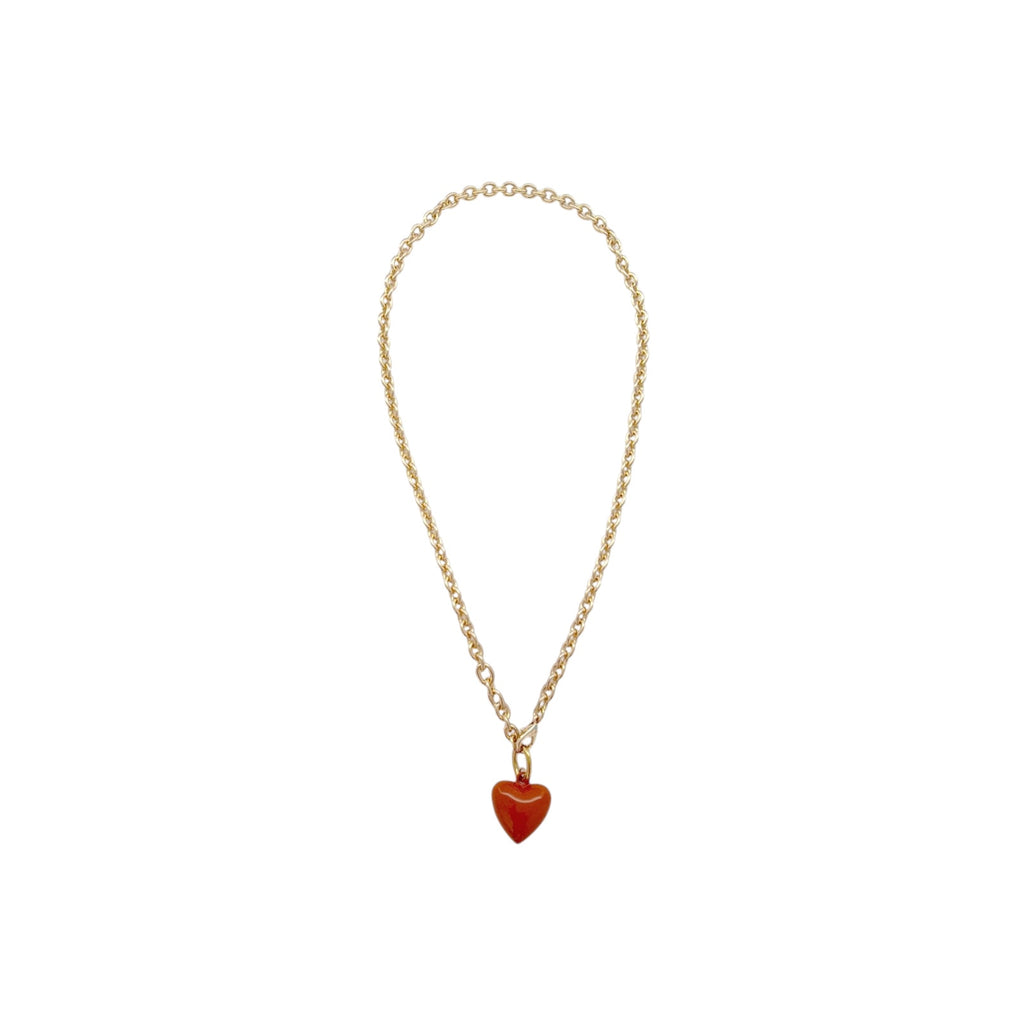 ROXANNE ASSOULIN The Mini Puffy Heart Necklace in Gold & Sienna Roxanne Assoulin