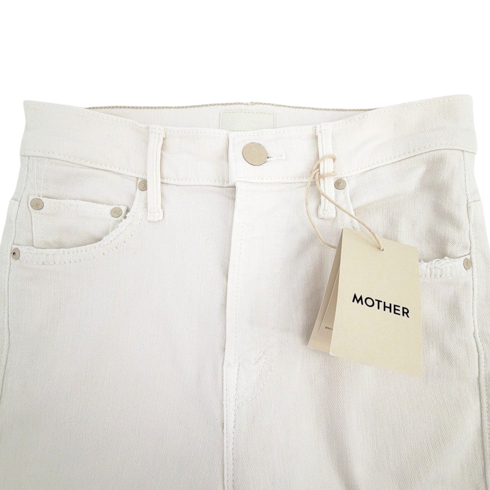 MOTHER The Insider Crop Step Fray in Cream Puffs 24 Mother