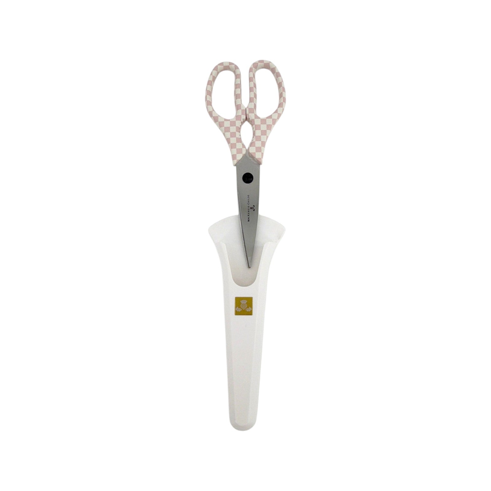 MACKENZIE-CHILDS Check Kitchen Shears in Pink & White Check Mackenzie-Childs