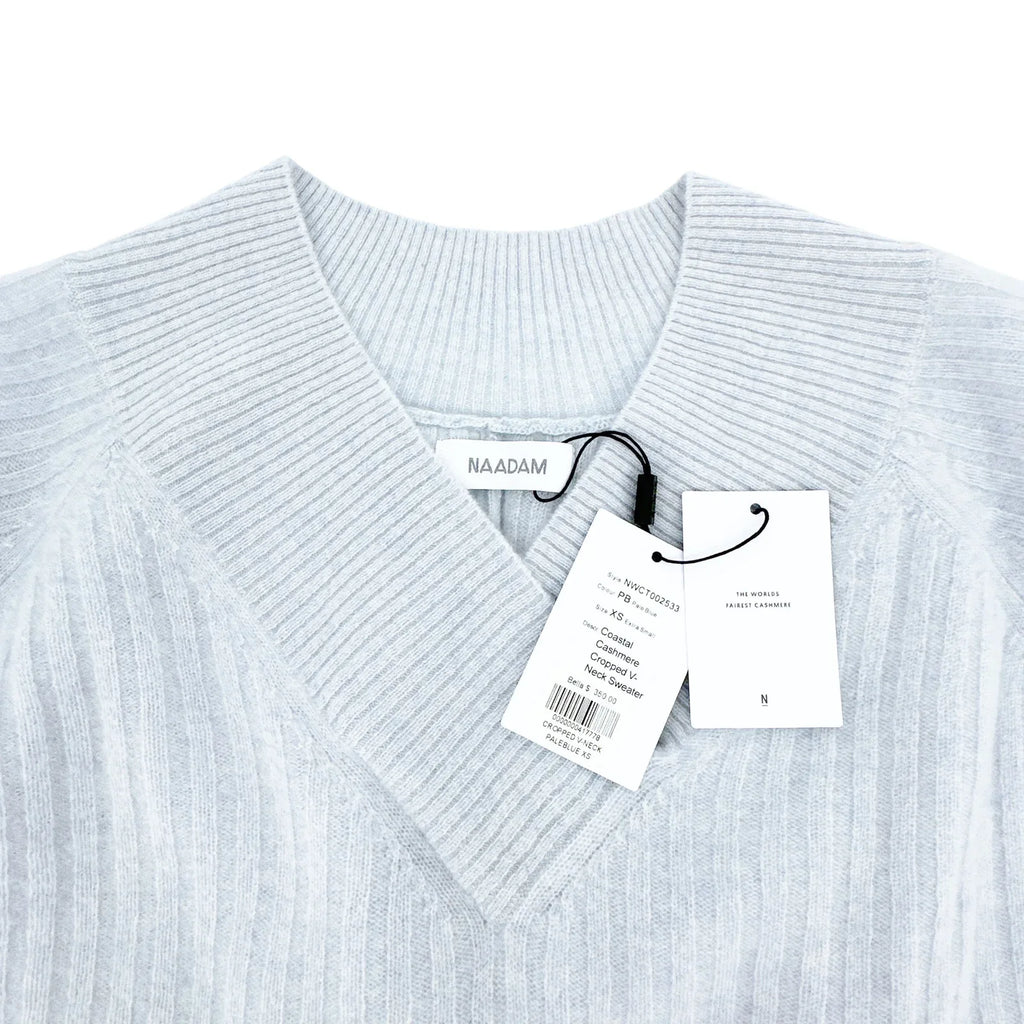 NAADAM Coastal Cashmere Cropped V-Neck Sweater XS - flyKAMP