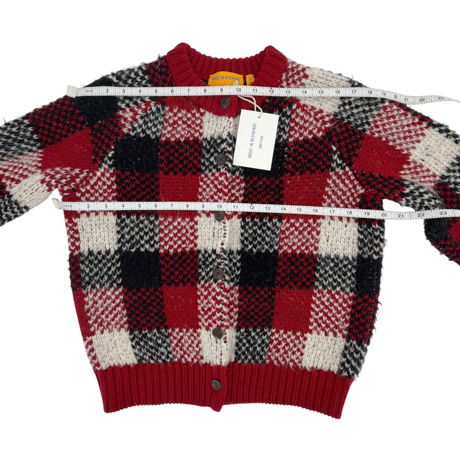 GUEST in RESIDENCE Buffalo Plaid Cardigan in Ruby Combo S Guest in Residence