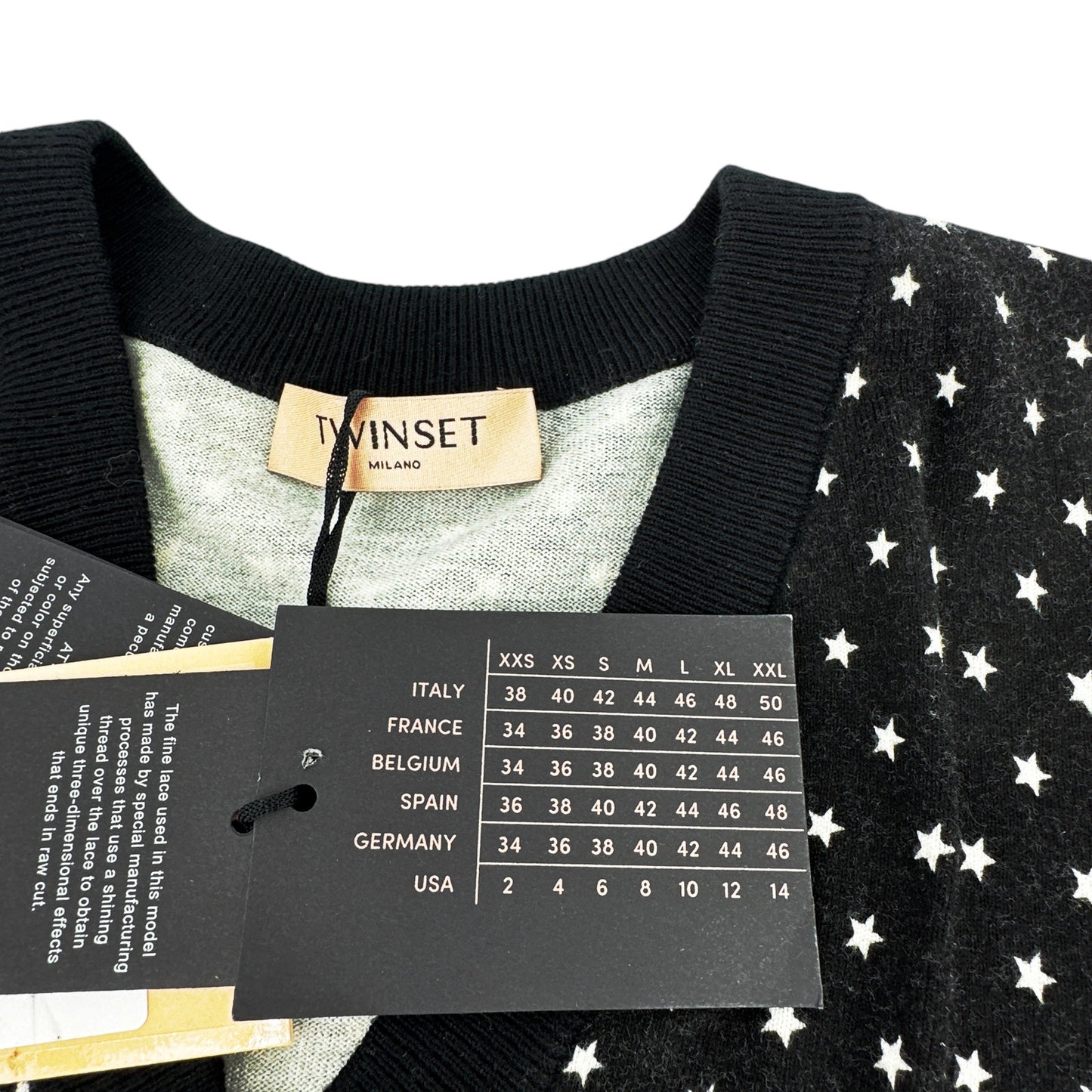 TWINSET Stars Patterned V-neck Sweater S