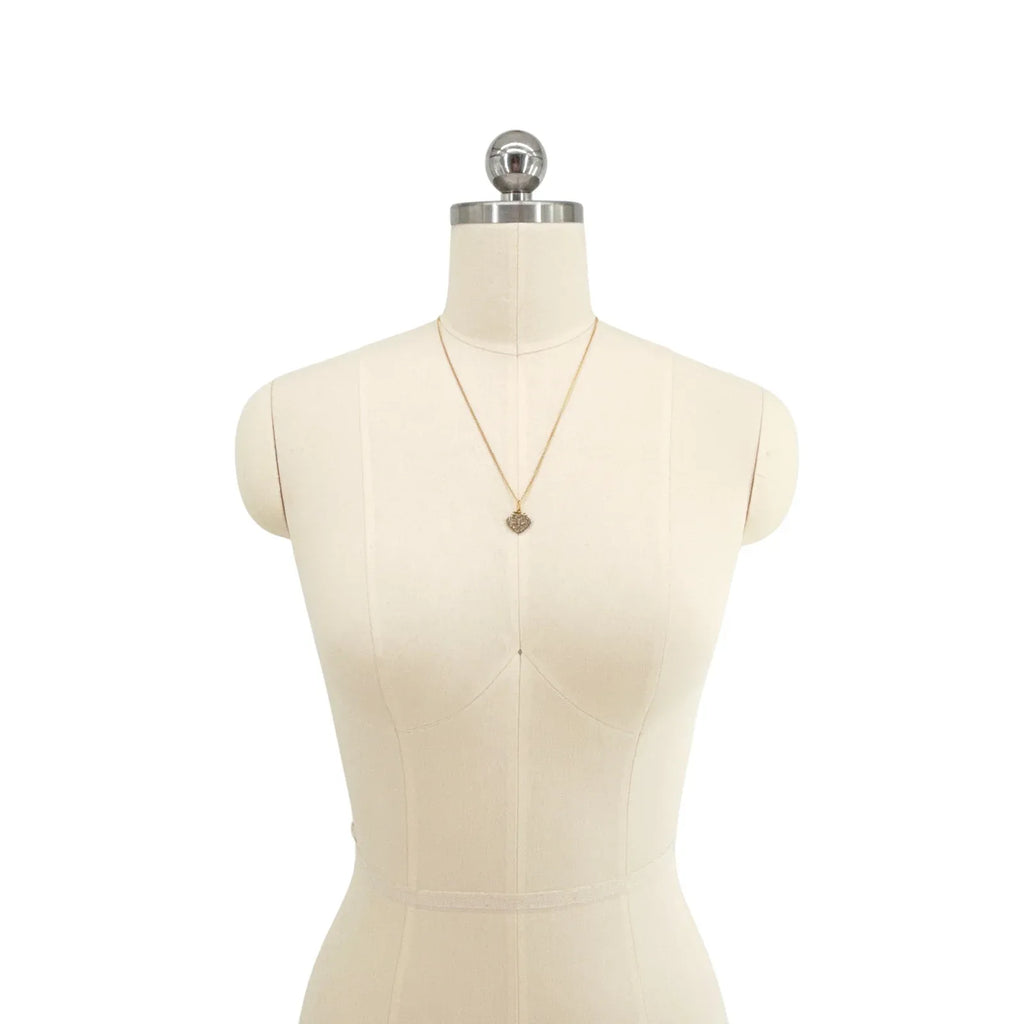 VIRGINS SAINTS & ANGELS VSA Sacred Heart Logo Charm Necklace in Gold - flyKAMP