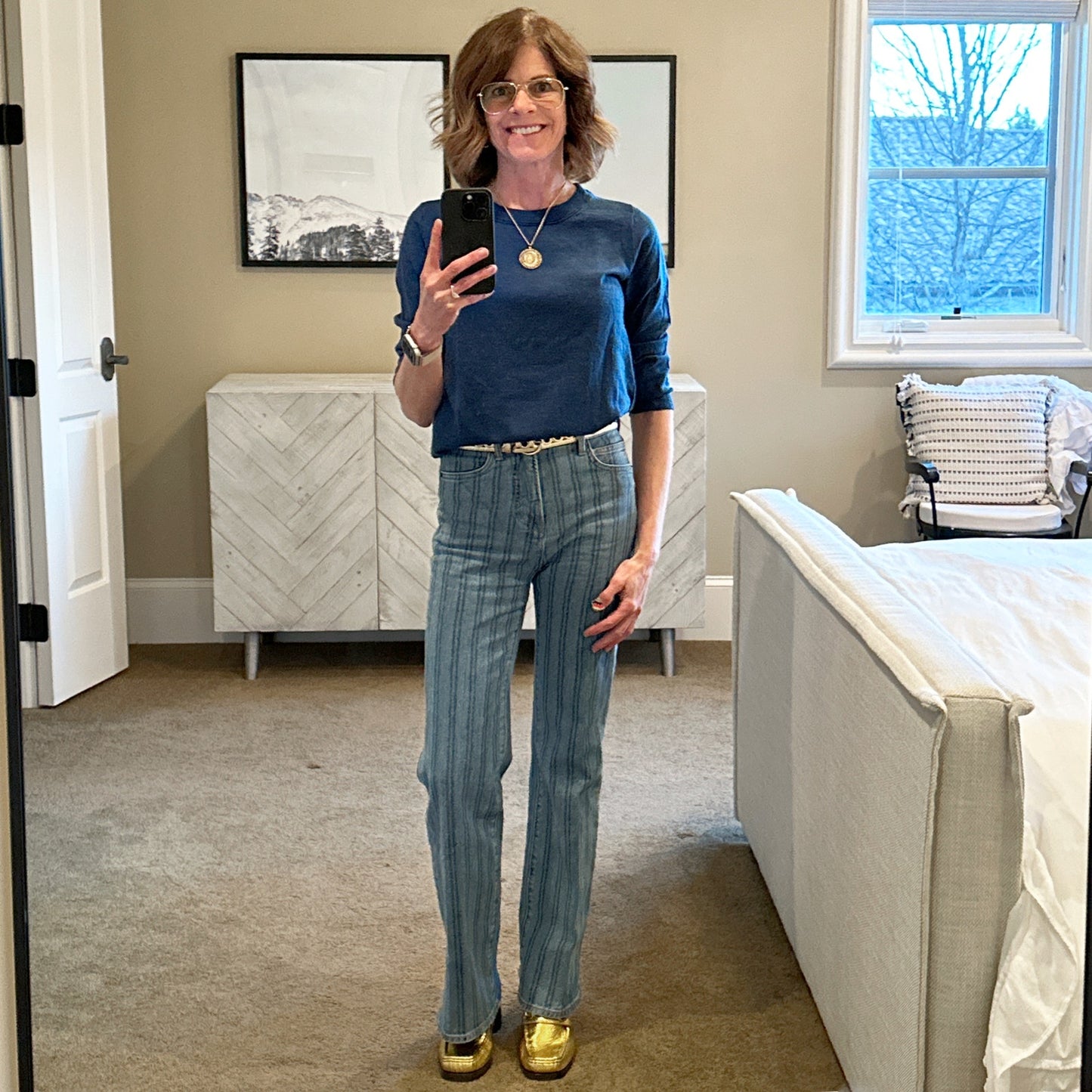 GUCCI Vegas Horsebit Collapsible Heel Metallic Leather Loafer 37