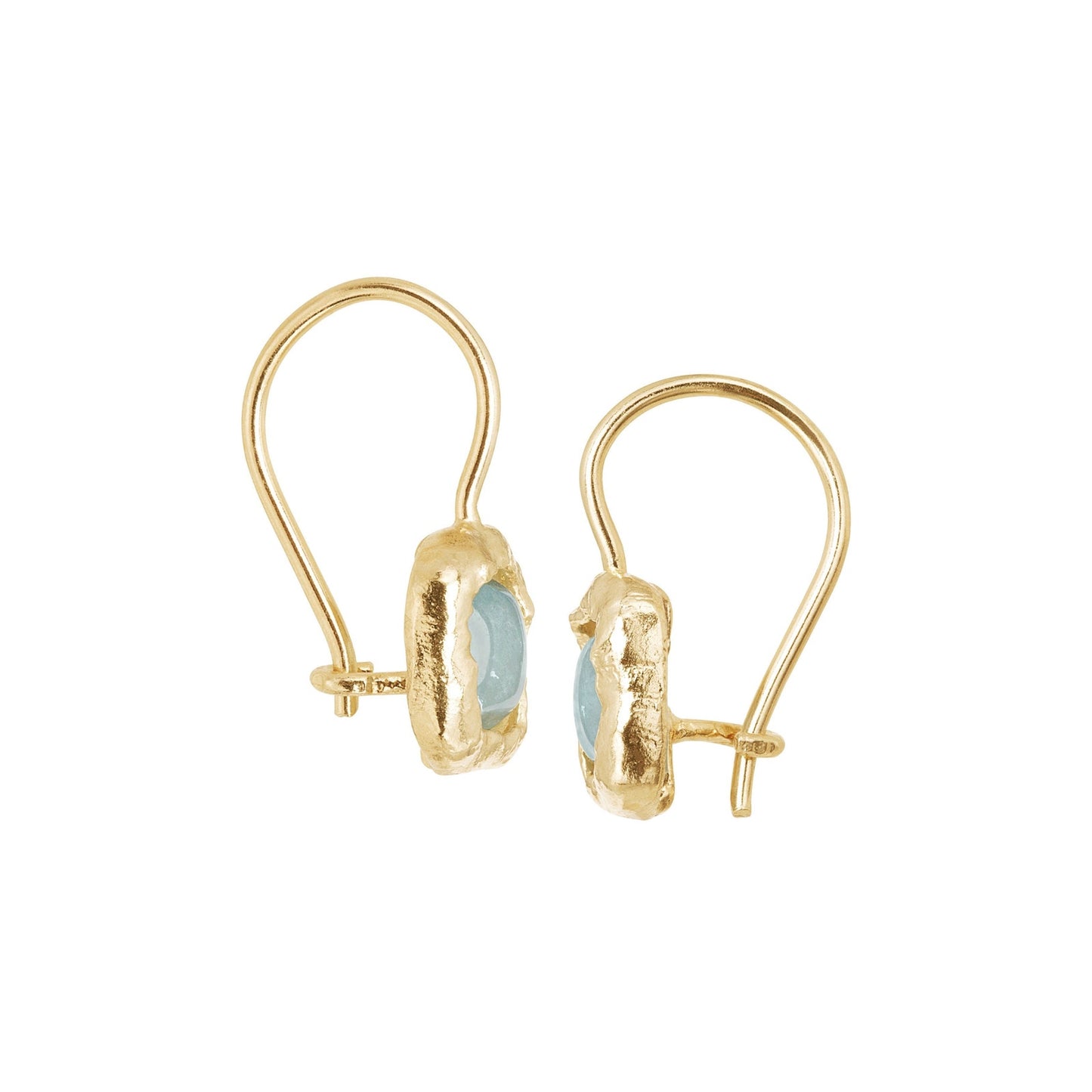 SILPADA Mediterra Natural Aquamarine Petite Drop Earrings in 14K Gold-Plated SS