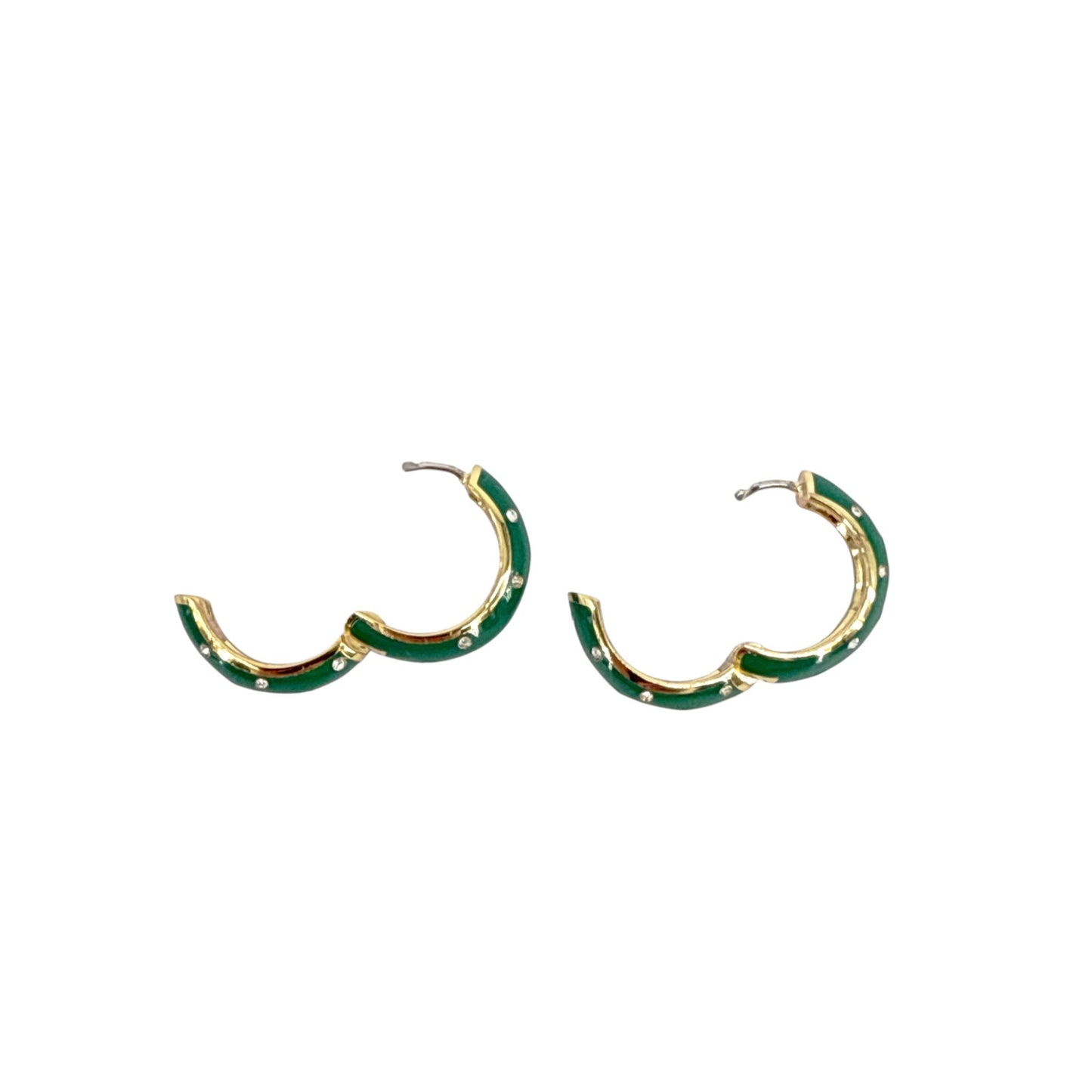GORJANA Noel Shimmer Hoops in Gold & Green
