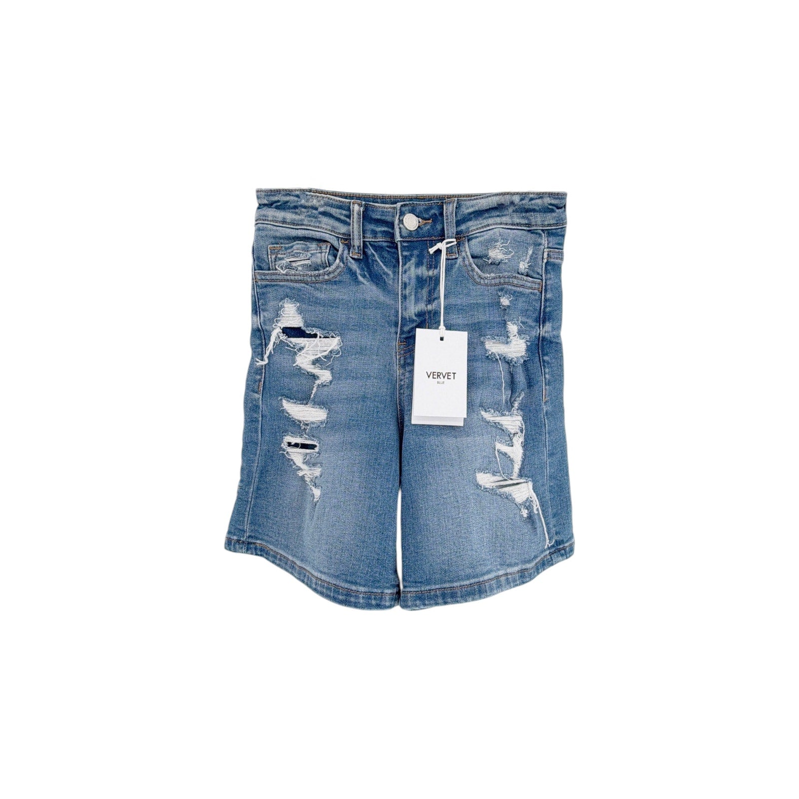 VERVET by Flying Monkey High Rise Double Cuff Shorts in Exactly Like You XS Vervet