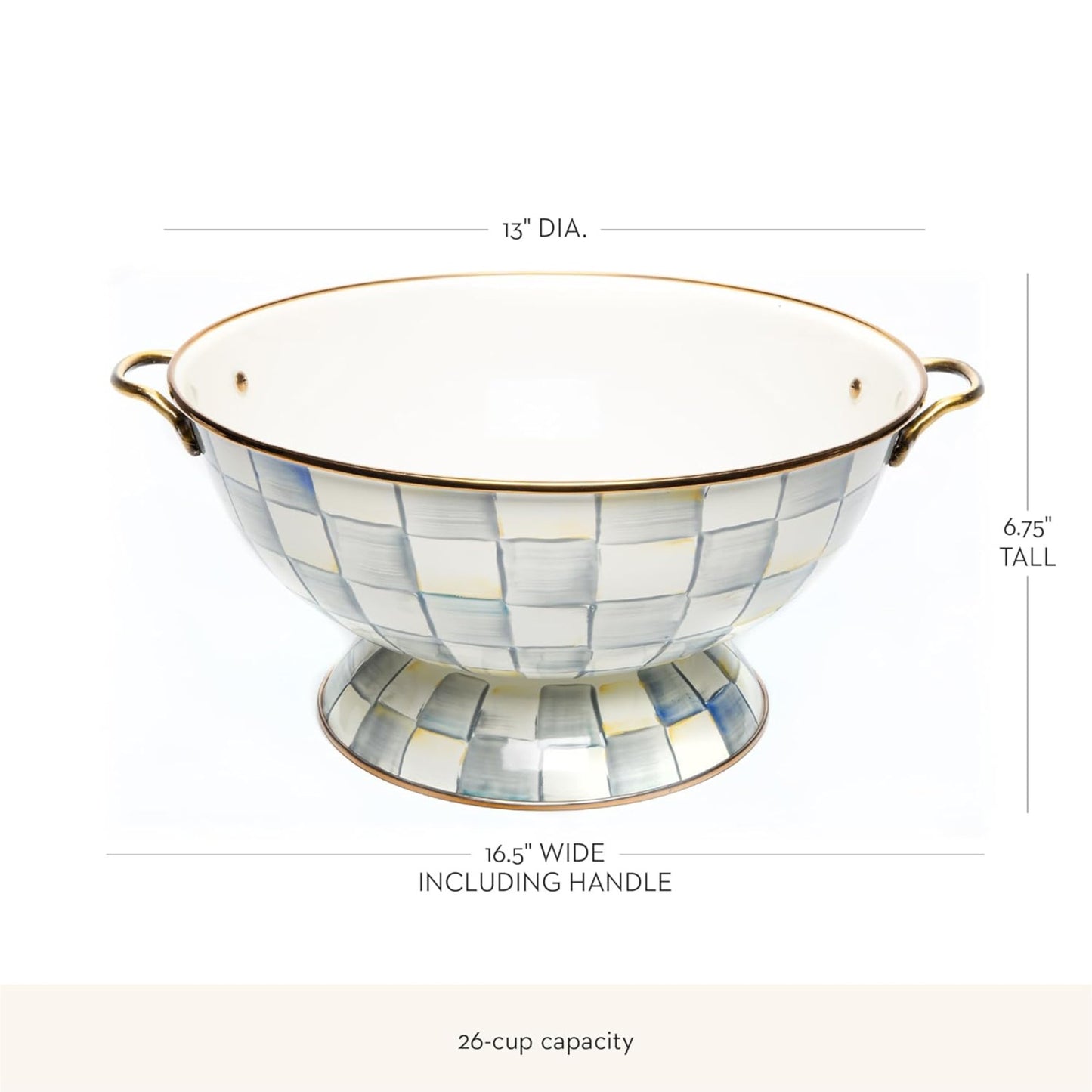 MACKENZIE-CHILDS Sterling Check Everything Bowl