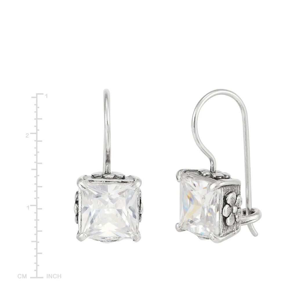 SILPADA Crystal Clear Silver Cubic Zirconia Drop Earrings