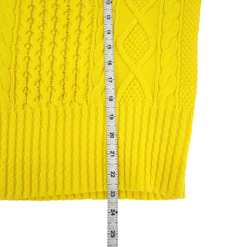 POLO RALPH LAUREN Cable-Knit Cotton Jumper in Yellow XS Polo Ralph Lauren