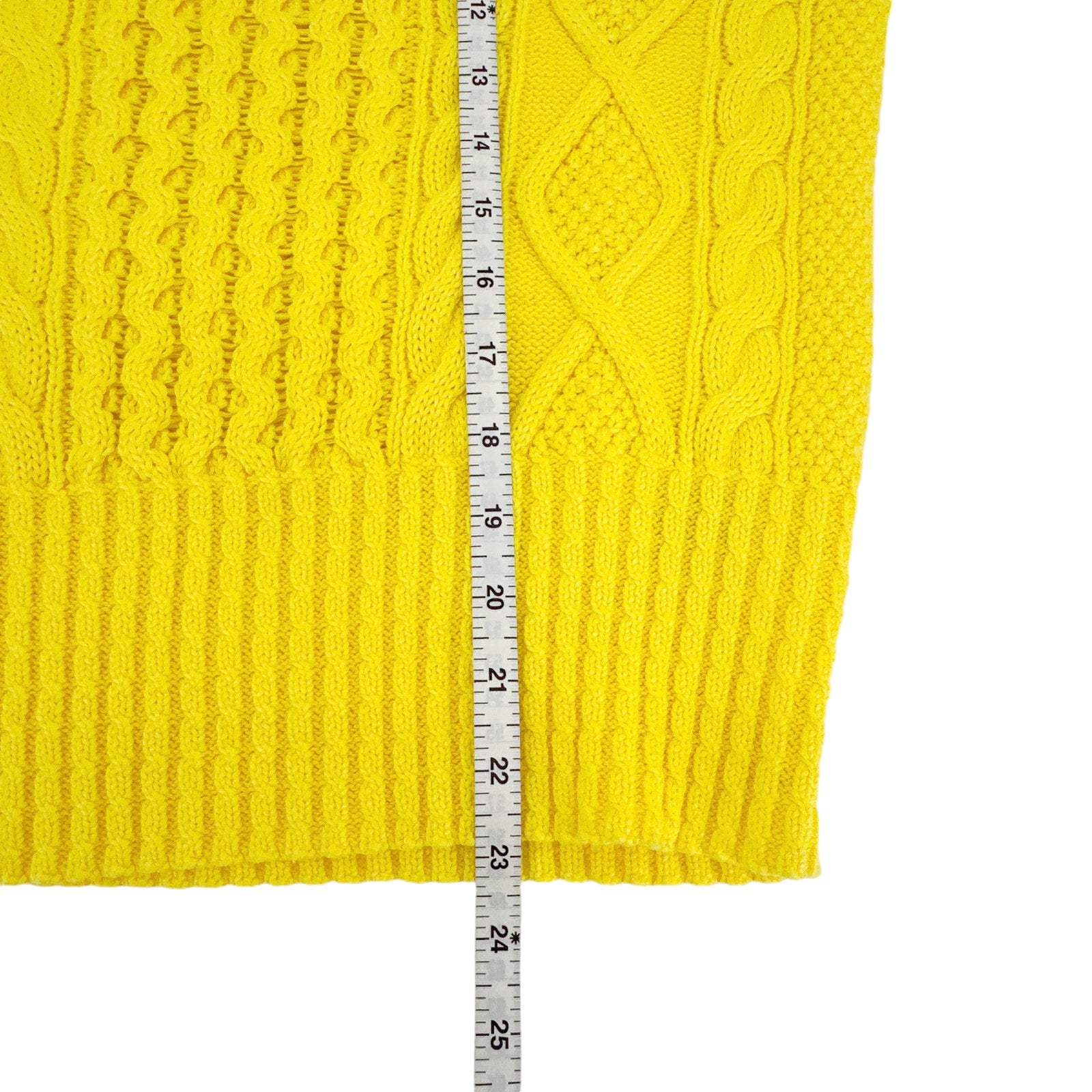 POLO RALPH LAUREN Cable-Knit Cotton Jumper in Yellow XS Polo Ralph Lauren