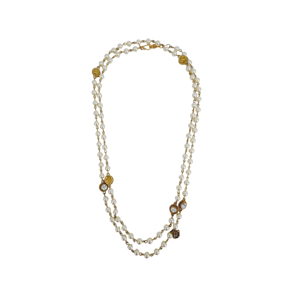 VIRGINS SAINTS & ANGELS VSA Wrap 6mm Pearl Cream & Gold Virgins Saints & Angels