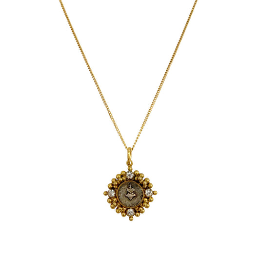 VIRGINS SAINTS & ANGELS VSA Petite Cloister Charm Sacred Heart Necklace in Gold