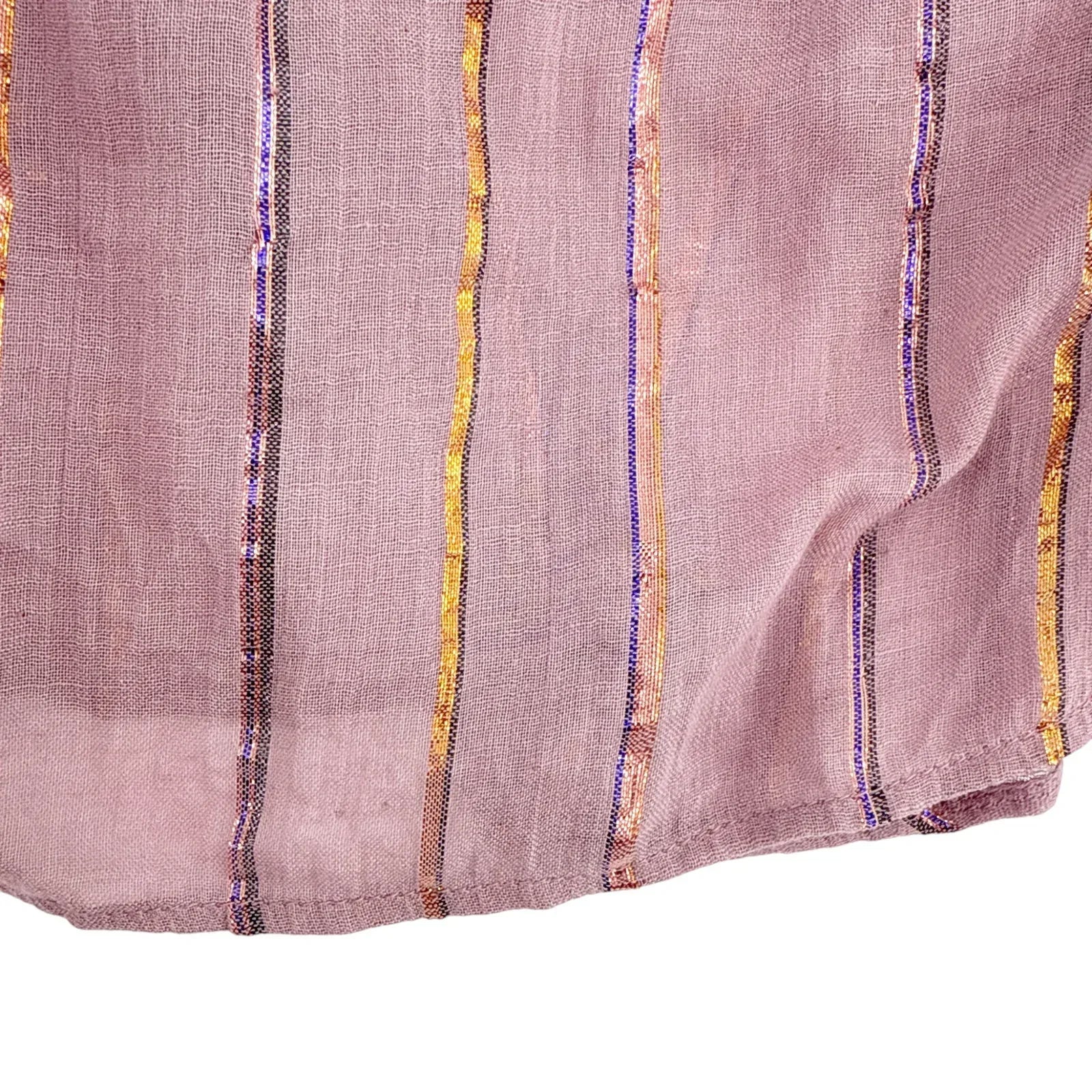 FARM RIO Pleated Yoke Blouse Light Pink S - flyKAMP