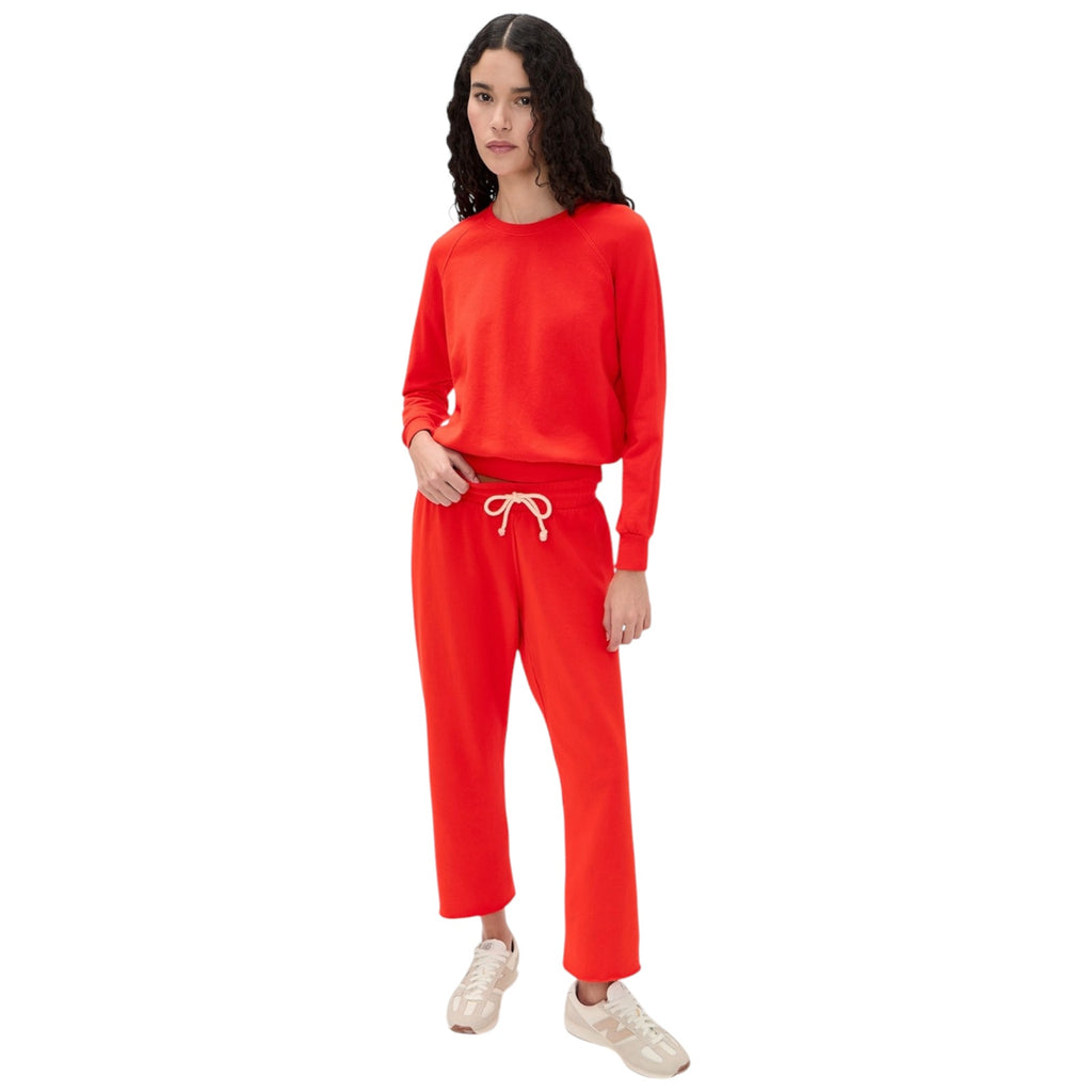 PERFECTWHITETEE Alexi French Terry Sweatshirt in Tomato S perfectwhitetee