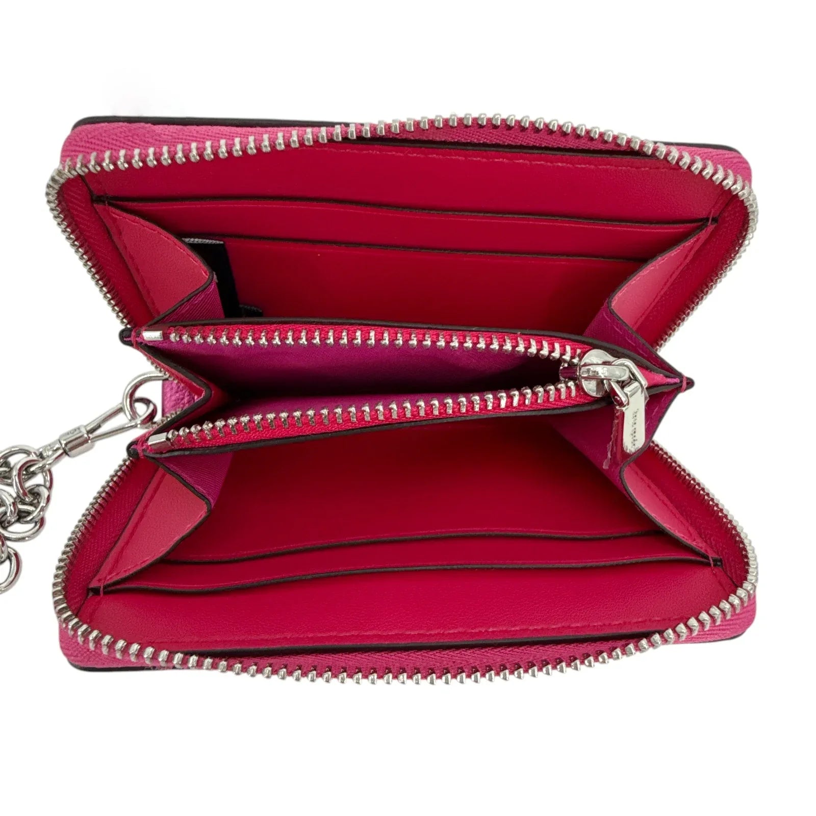 KATE SPADE New York Natasha Metallic Leather Chain Compact Wristlet Bikini Pink - flyKAMP