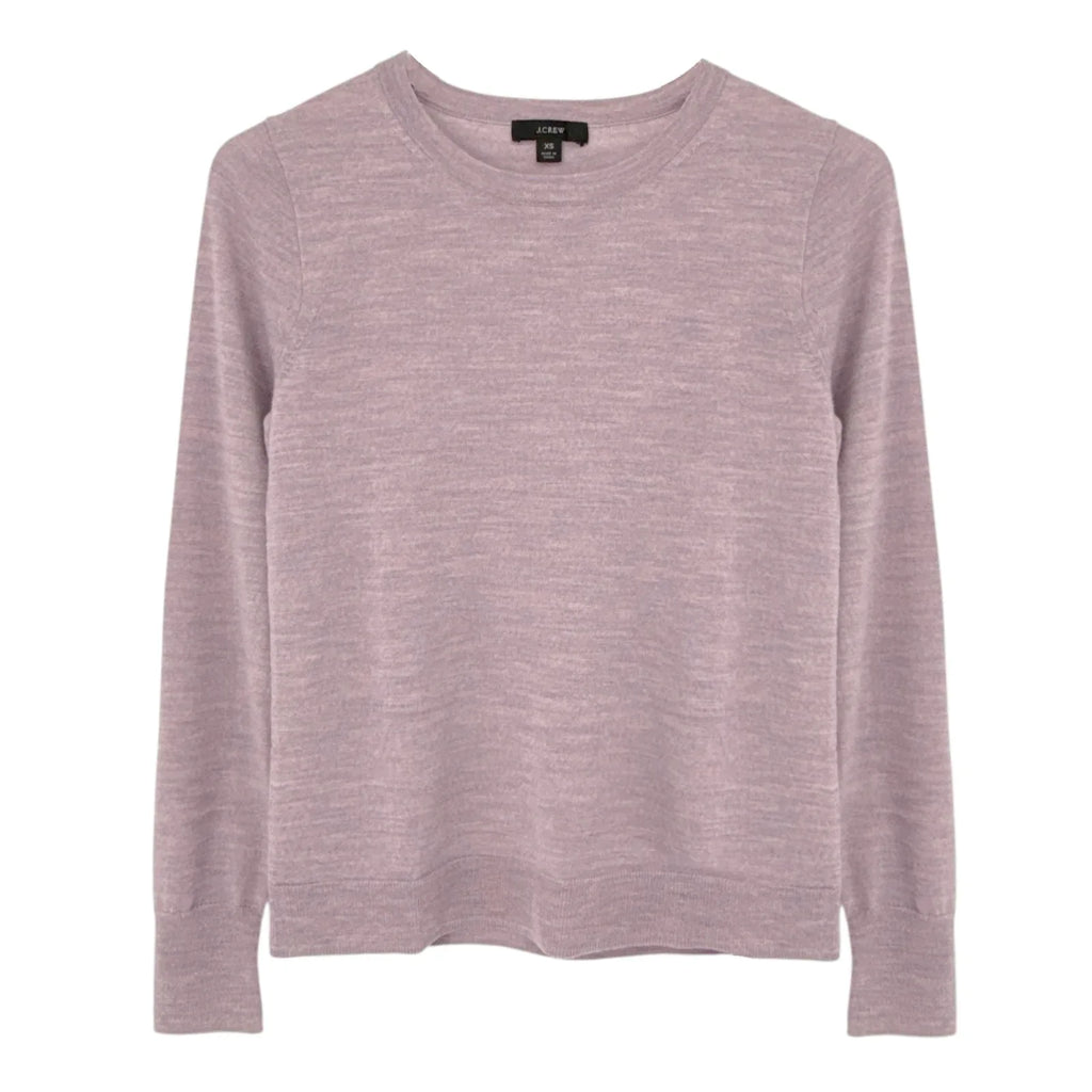 J.CREW Margot Crewneck Sweater in Faded Lavender Multi Heather XS - flyKAMP