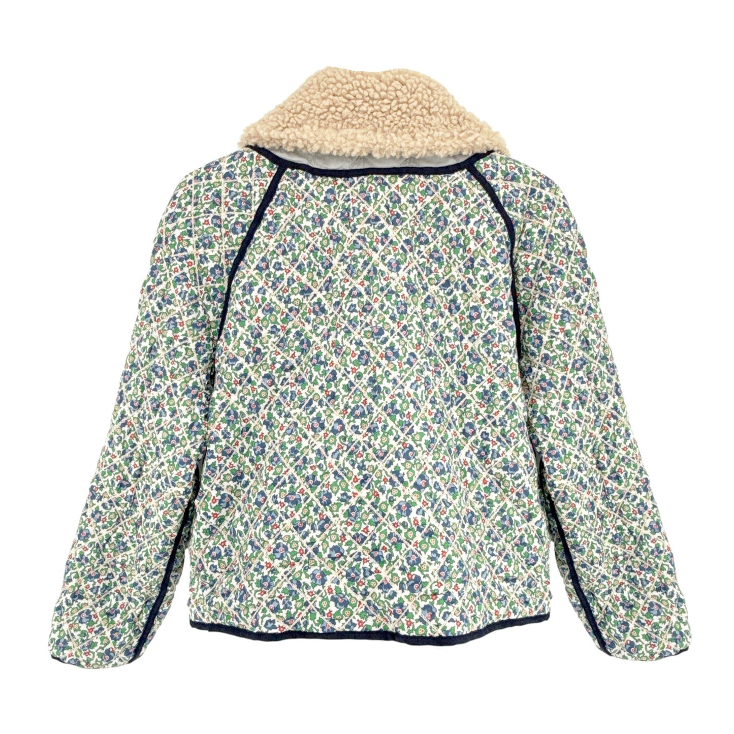 THE GREAT. The Short Quilted Reversible Jacket in Stone Blue 0|XS