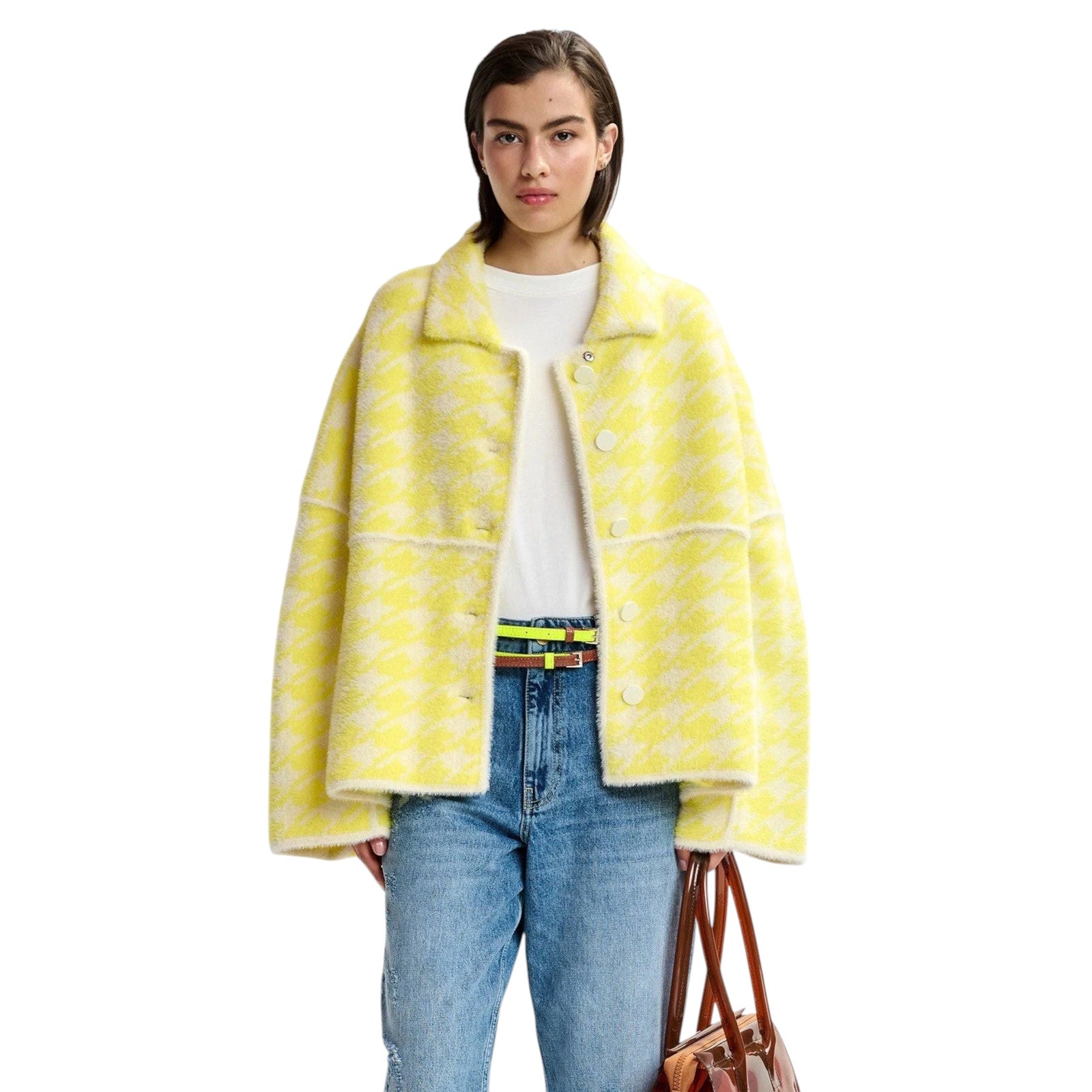 ESSENTIEL ANTWERP Joking Knit Jacket Cardigan in Lemon Squeeze XS Essentiel Antwerp