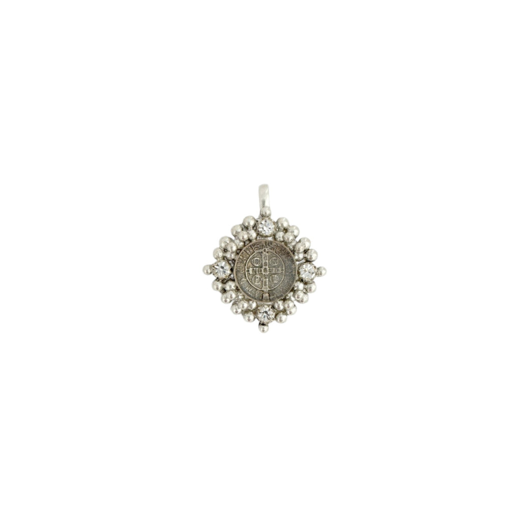 VIRGINS SAINTS & ANGELS VSA Petite Cloister San Benito Medallion in Silver Virgins Saints & Angels