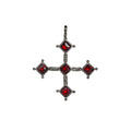 VIRGINS SAINTS & ANGELS VSA Brigid Cross Medallion Fire Ruby & Gunmetal - flyKAMP