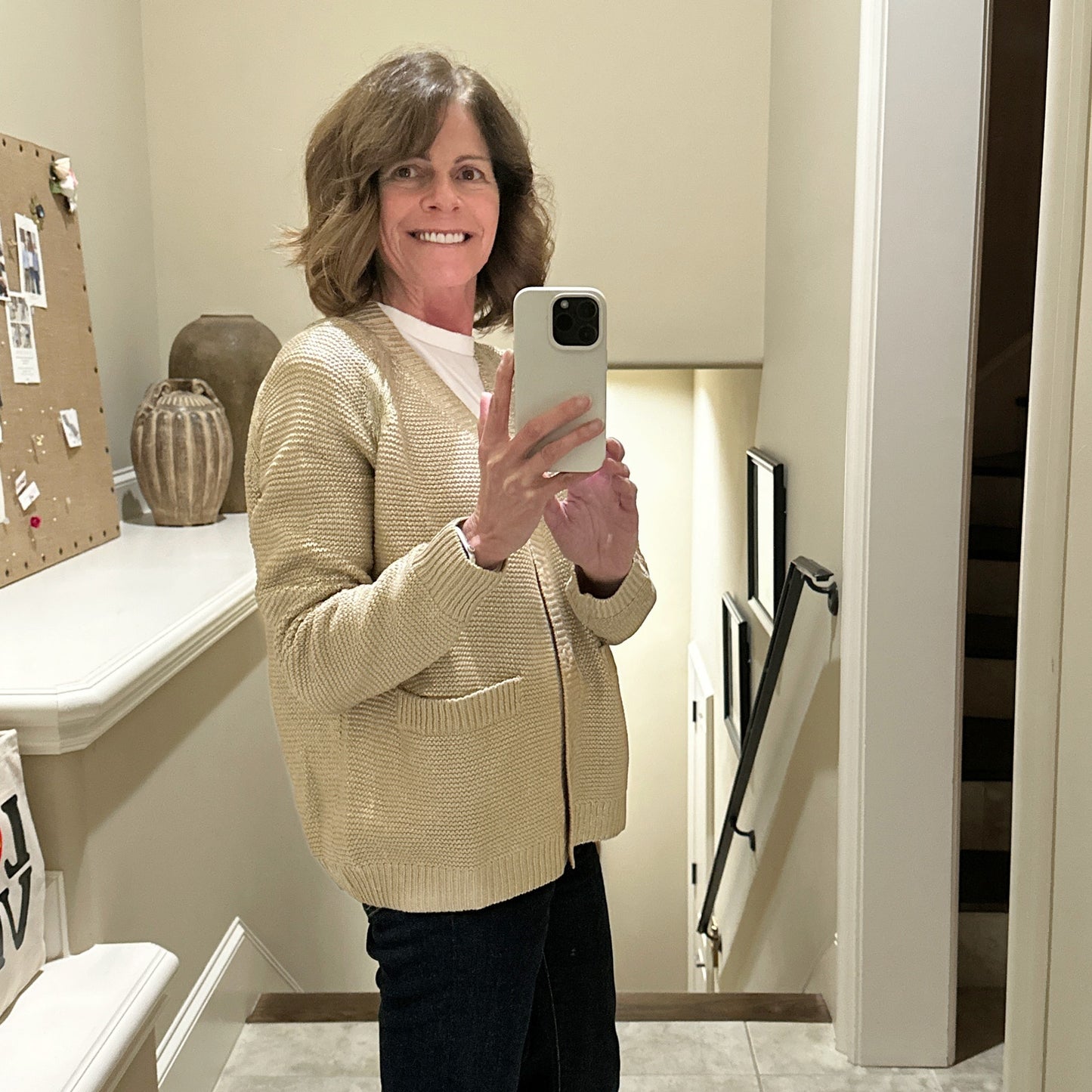 THE GREAT. The Varsity Cardigan Gold Shimmer 1|S